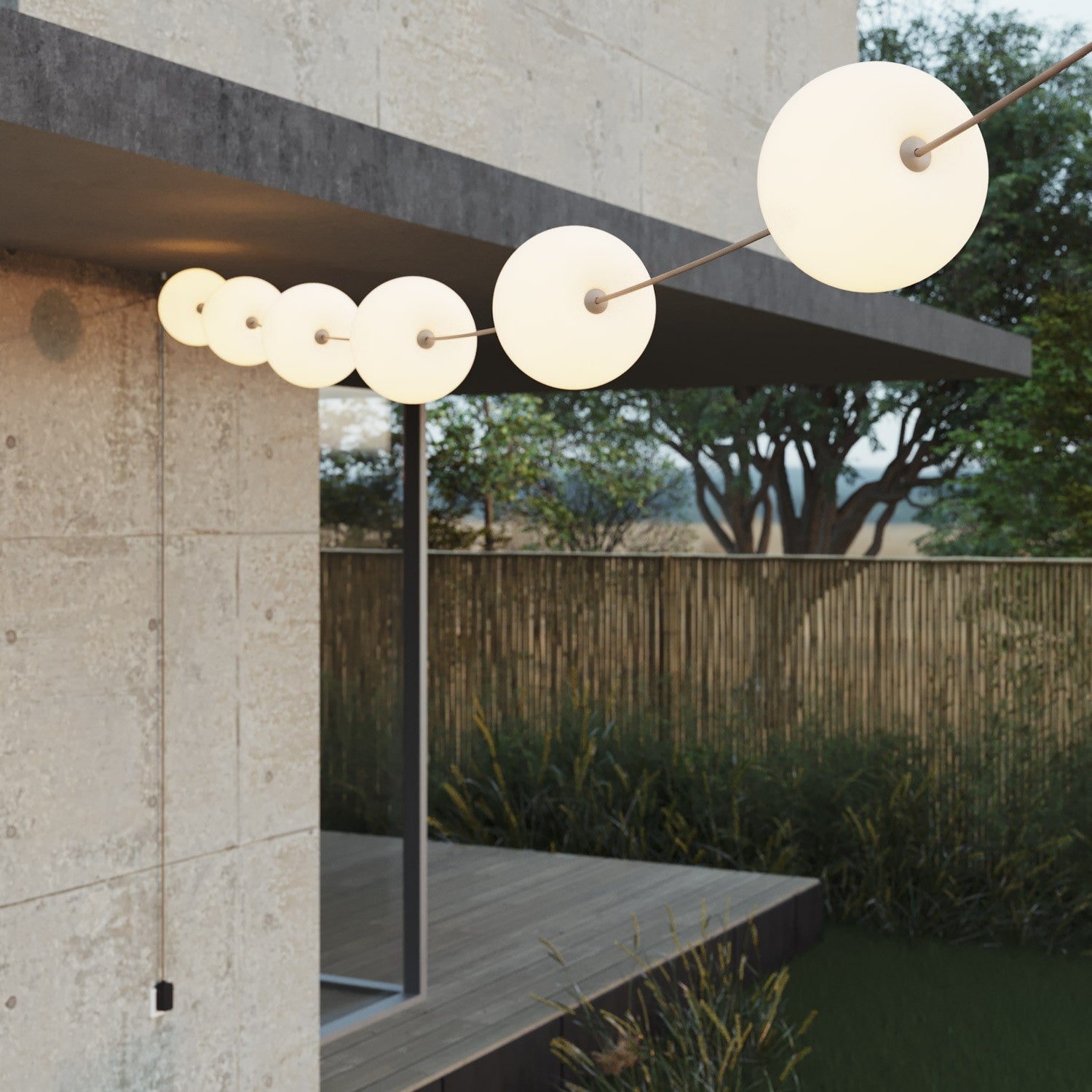 Catena luminosa 6 punti luce da esterno IP67 Desert Brown - Marina6 Cherry 70 cm