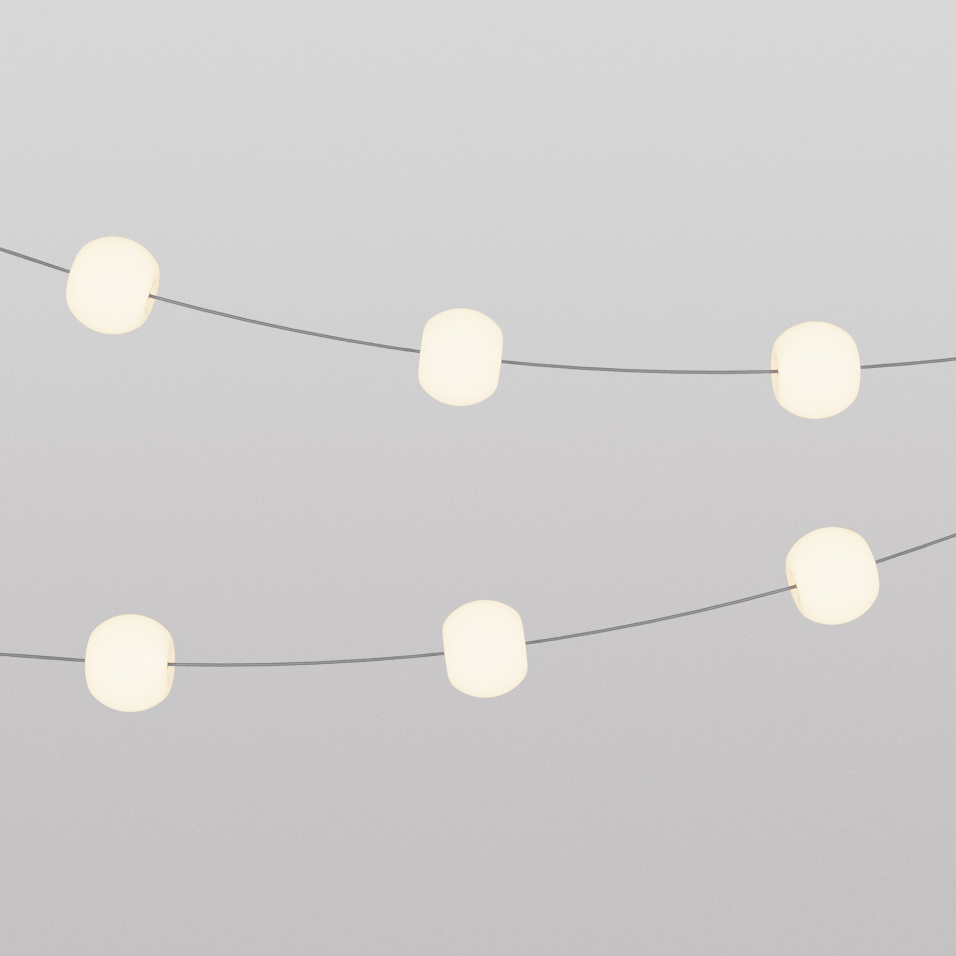 Catena luminosa 6 punti luce da esterno IP67 Grigio - Marina6 Cherry 70 cm
