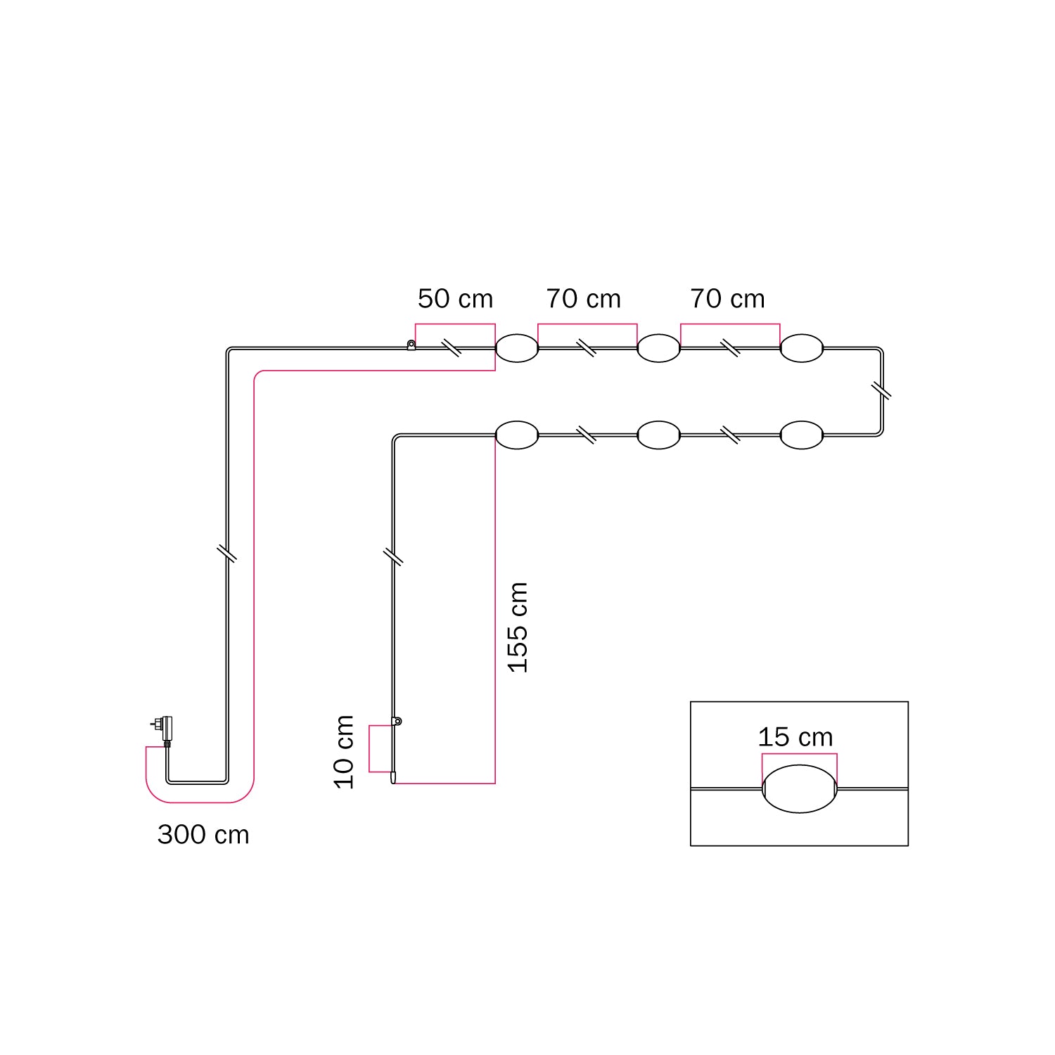 Ljusslinga 6 ljuspunkter för utomhusbruk IP67 Olivgrön - Marina6