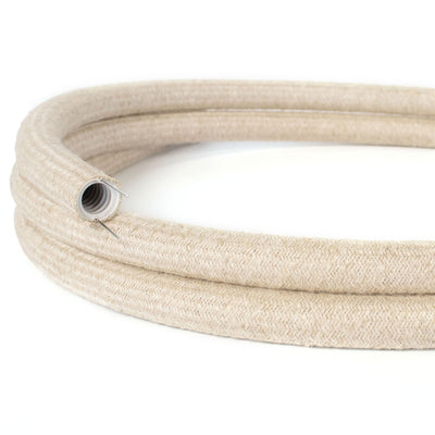 Creative-Tube, diameter 20 mm, klädd i tyg RN01 Naturlin, formbar kabelkanal