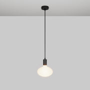 Hänglampa med LED-lampa Ellipse med porseleffekt - Svart matt