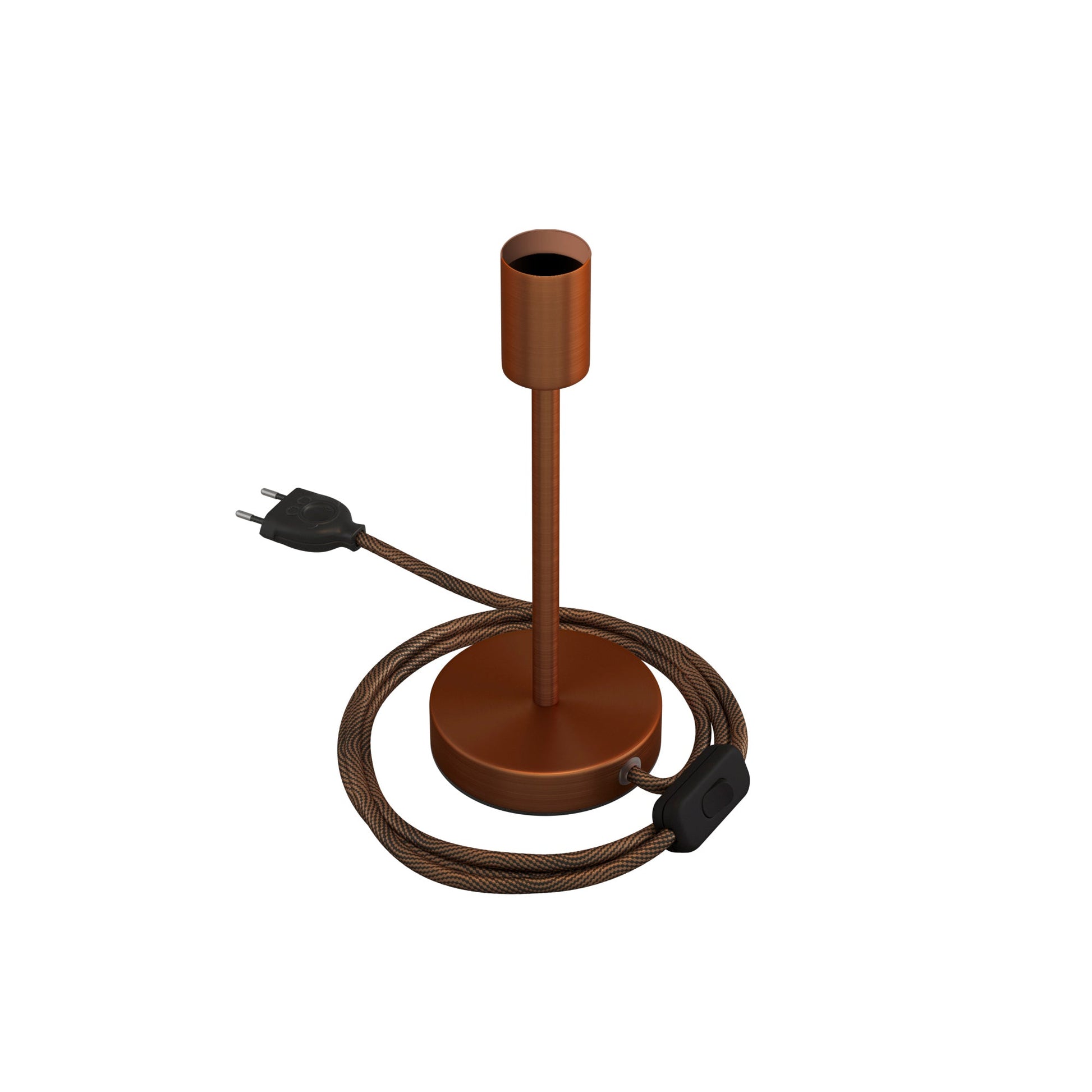 Alzaluce - Lampada da tavolo in metallo - Rame satinato 20 cm