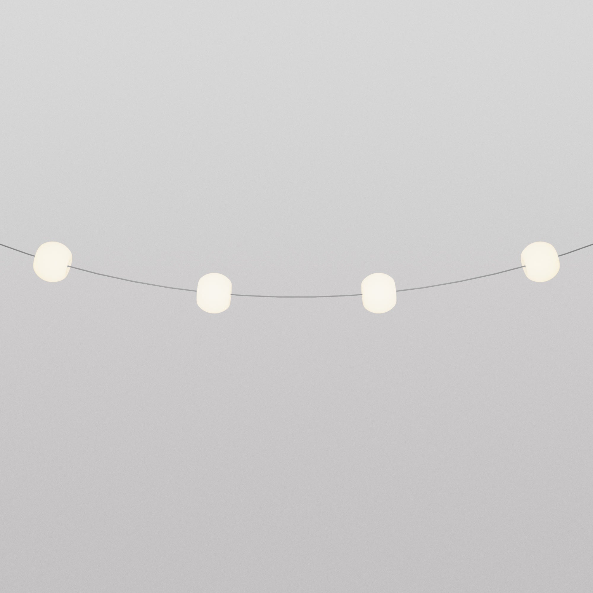Catena luminosa 4 punti luce da esterno IP67 Grigio - Marina4 Cherry 70 cm