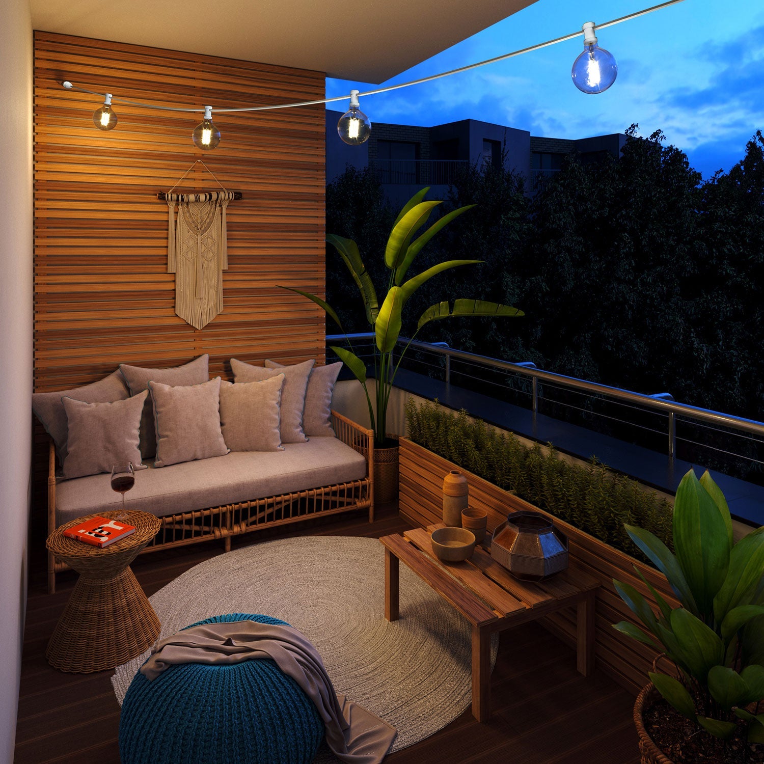 Catenaria Sistema Lumet da 7,5 m con cavo tessile CM02, 5 portalampada, gancio e spina bianchi