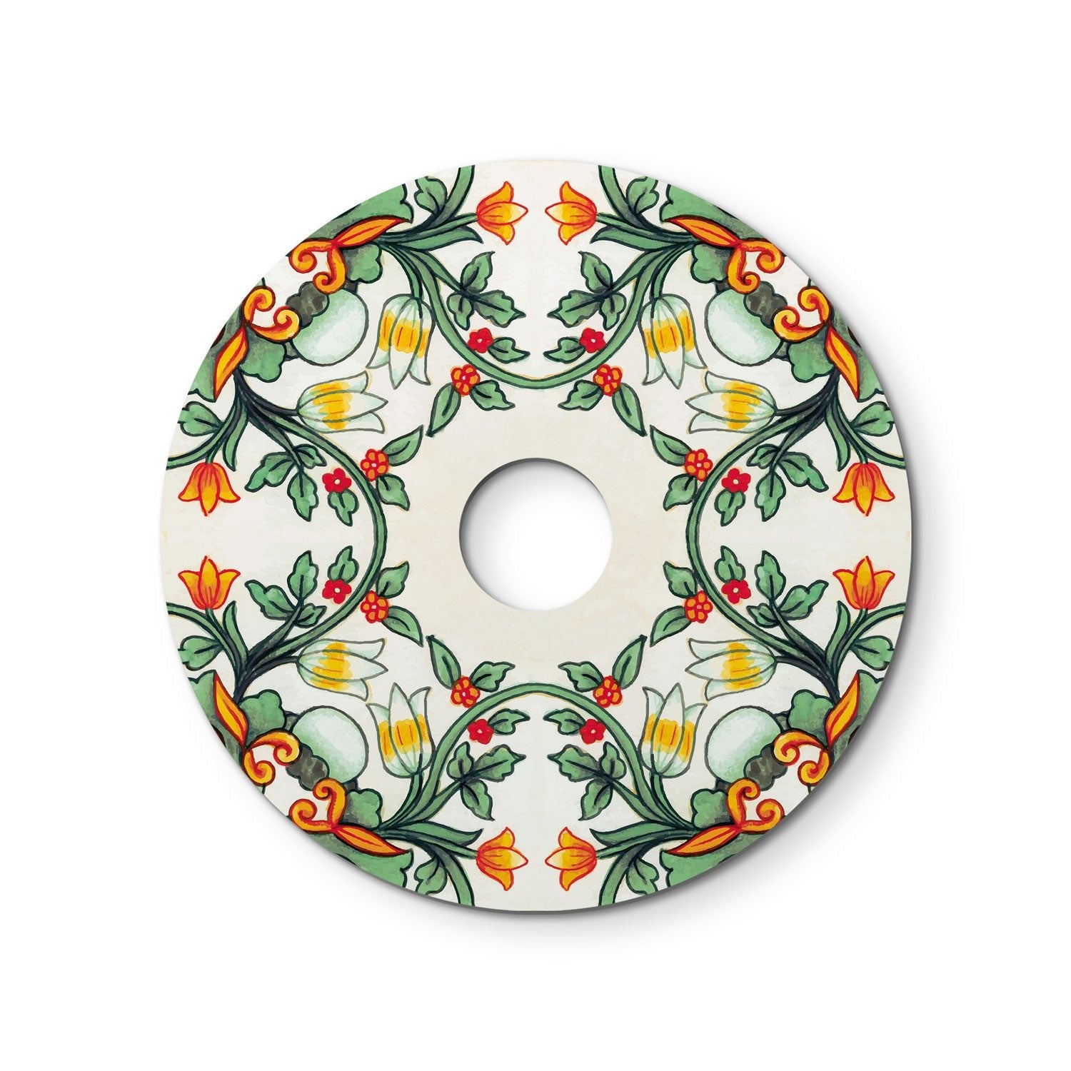 Catenaria Sistema Lumet 'Maioliche' da 10 m con cavo tessile, 3 portalampada e paralumi Rosso e Verde, gancio e spina nera