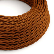 Cavo elettrico in tessuto trecciato color Whiskey - L'Originale Creative Cables, per lampade personalizzate - TM22