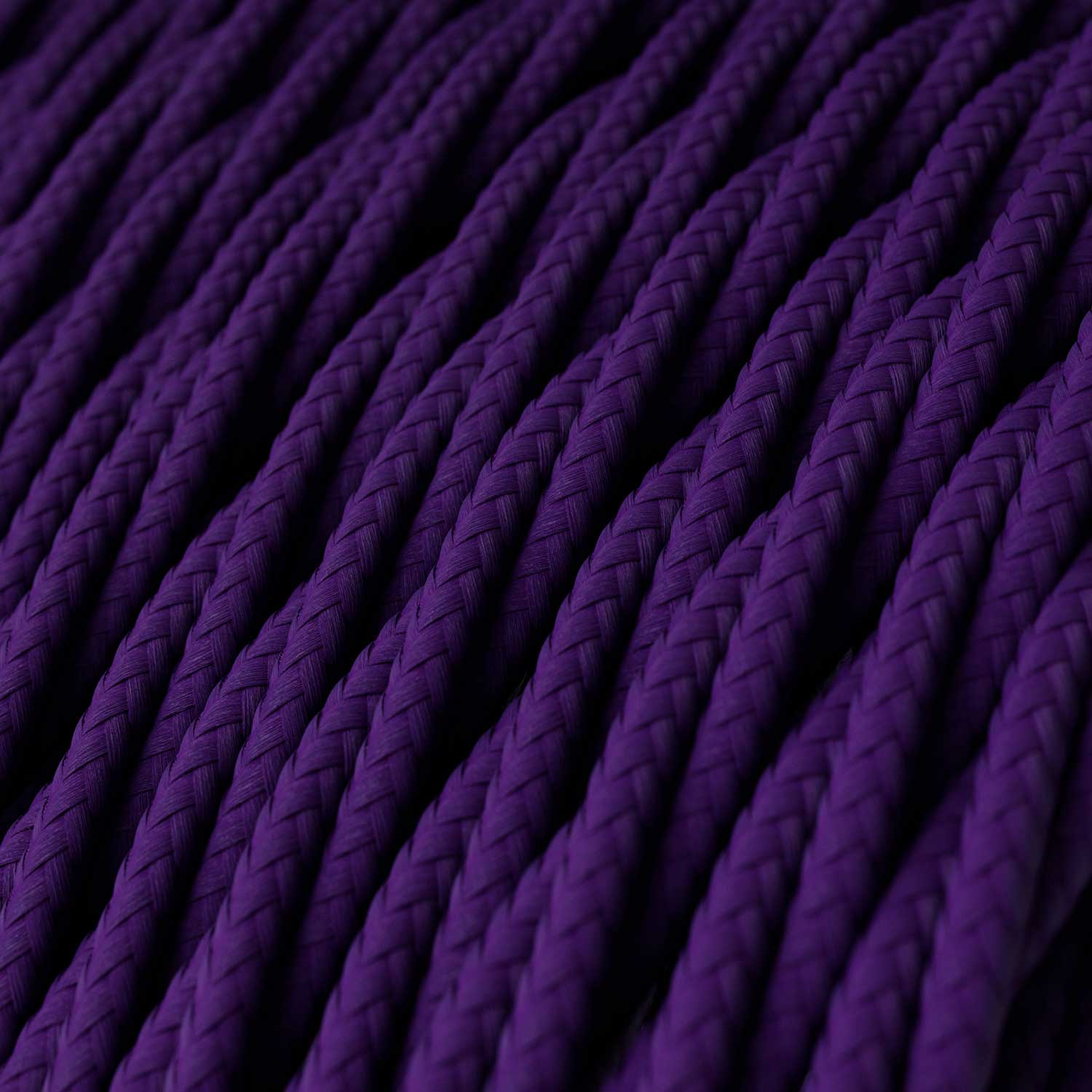 Cavo tessile colorato trecciato Viola Imperiale - L'Originale Creative Cables, per decorazioni luminose uniche - TM14