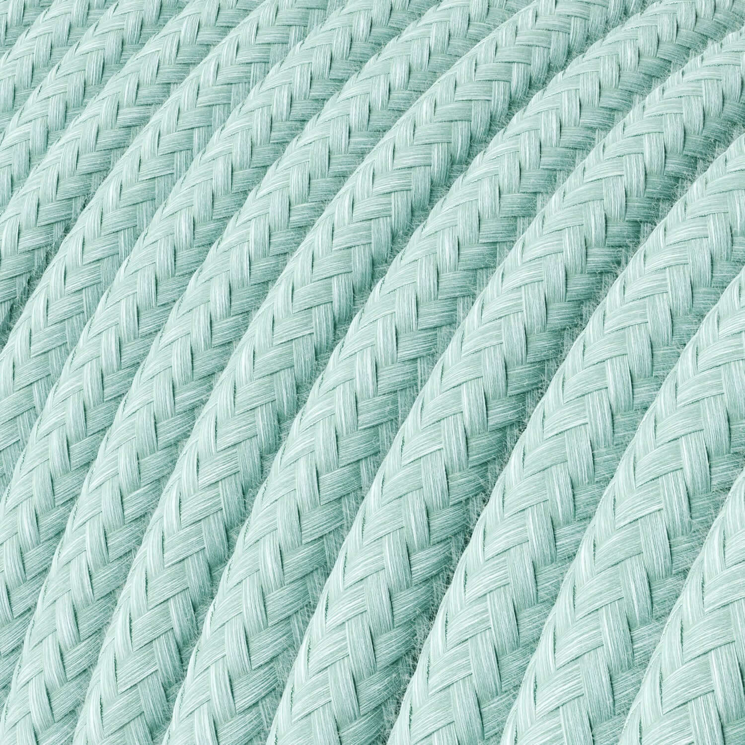 Cavo tessile in cotone color Verde Celadon - L'Originale Creative Cables, per lampade esclusive - RC18