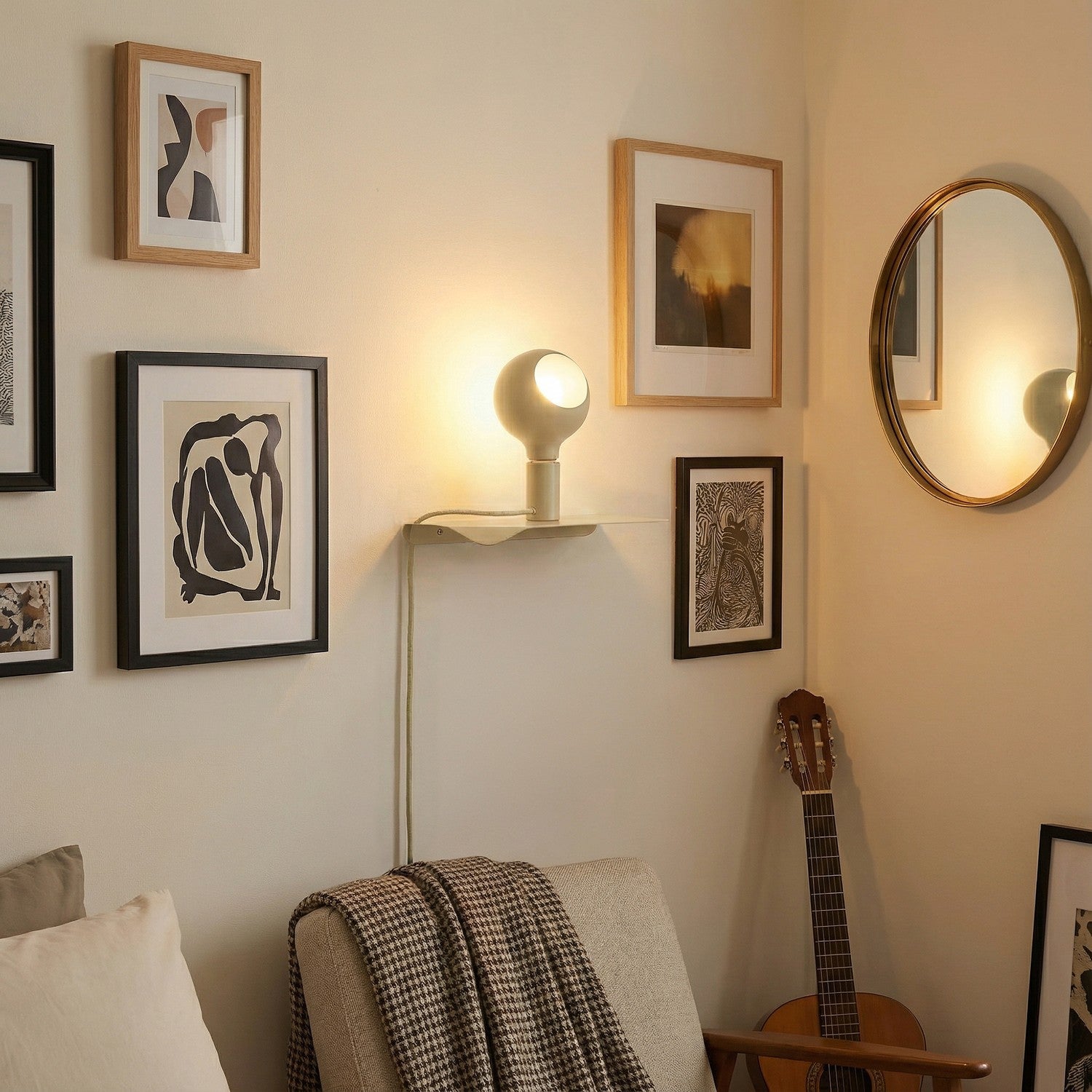 Combo Camo - Lampada con mensola - Panna - Creative Cables