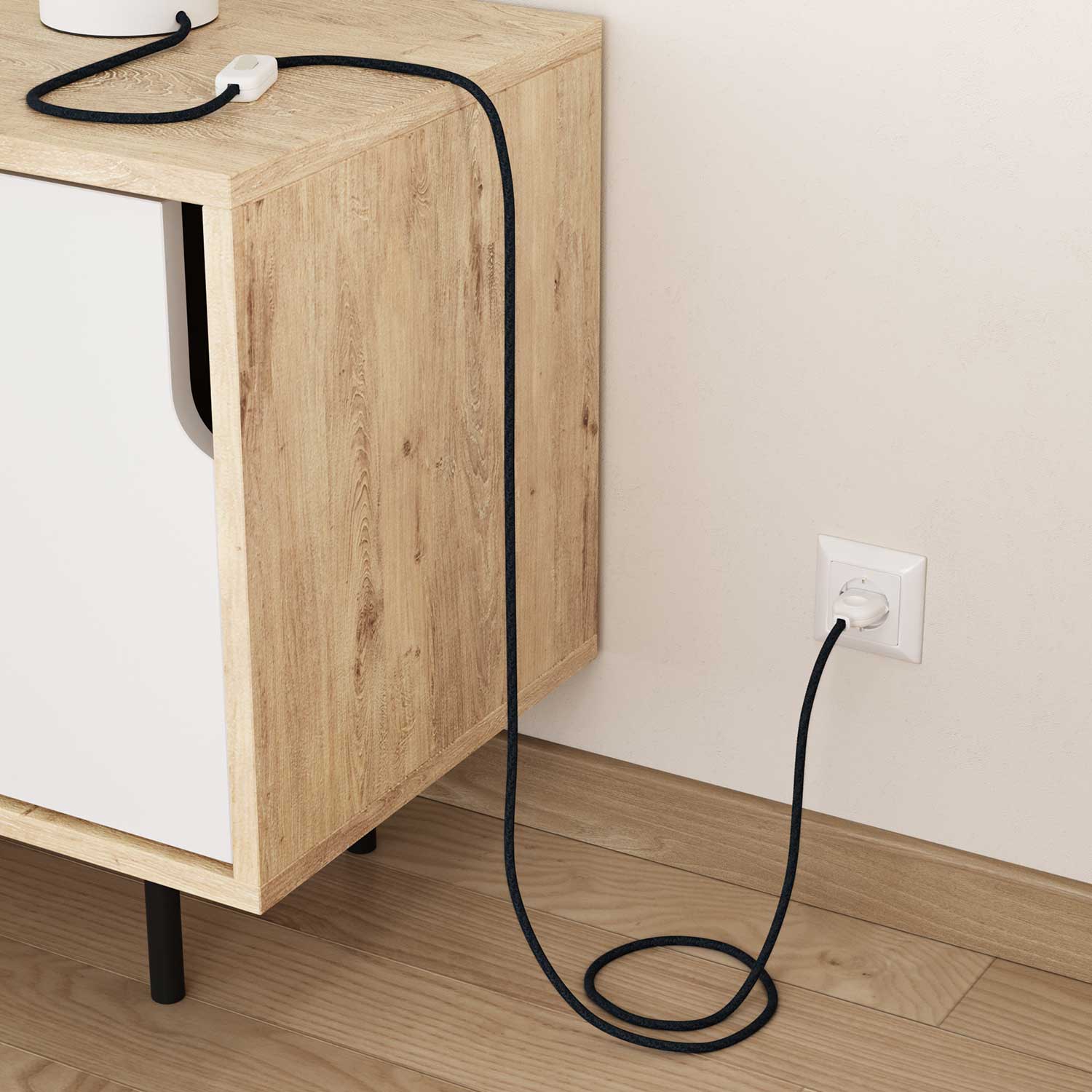 Corda elettrica in cotone Blu Mirage - L'Originale Creative Cables, ottimo per lampade artistiche - RX10