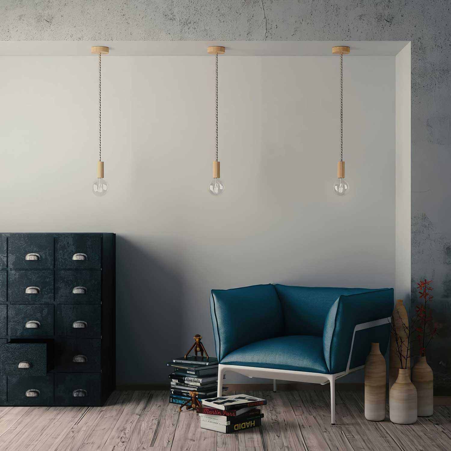 Cordone elettrico 3x0,75 rivestito in cotone grezzo