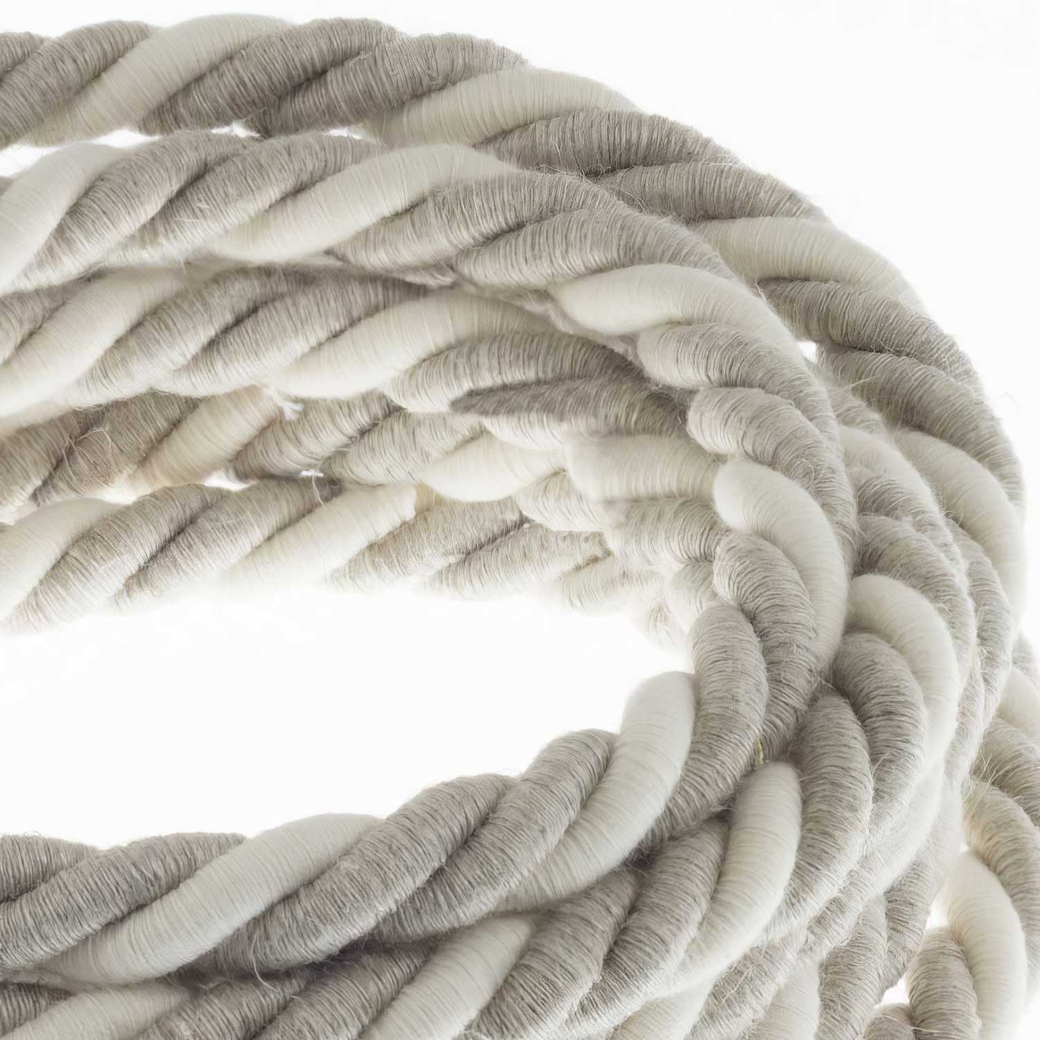 Cordone elettrico 3x0,75 rivestito in lino naturale e cotone grezzo