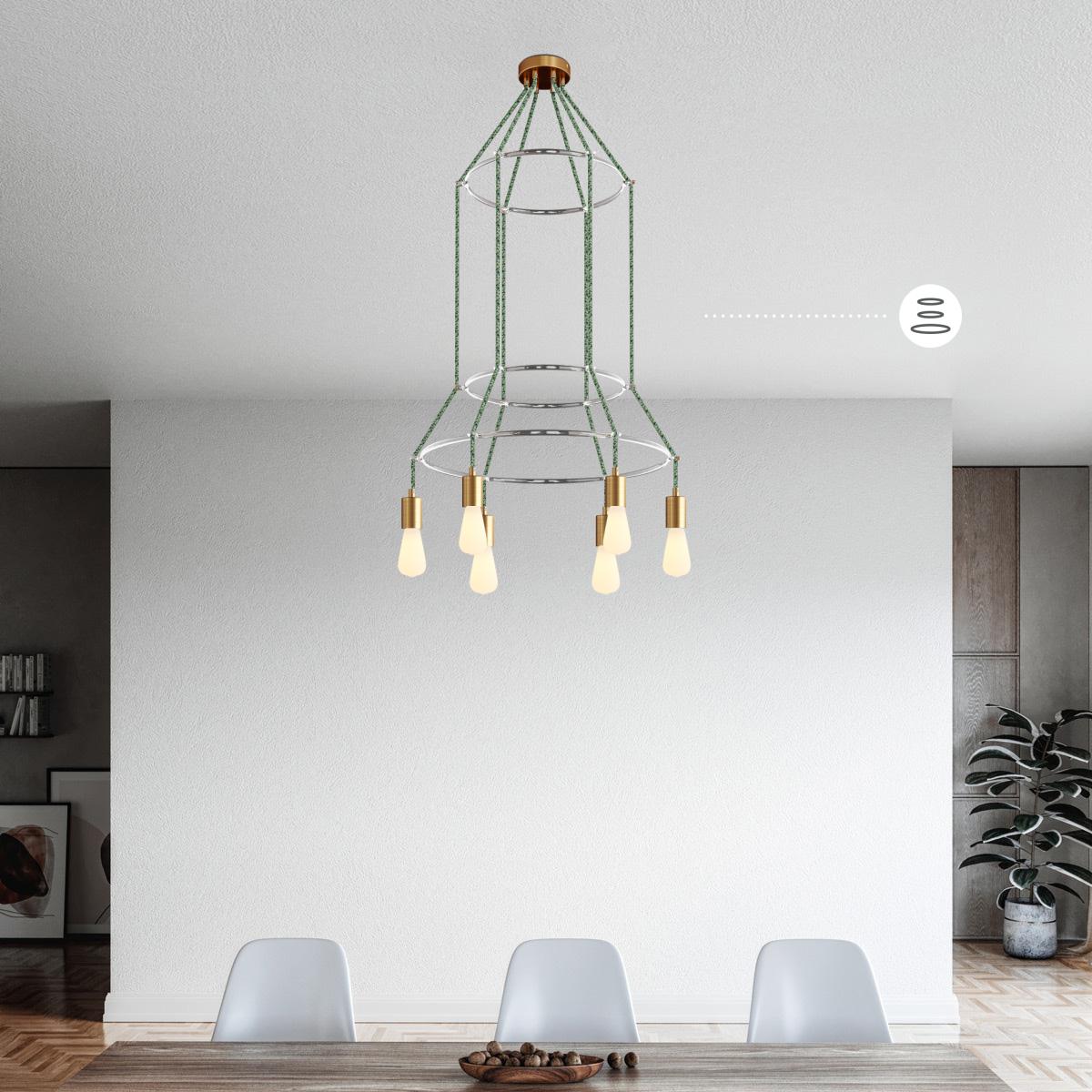 CHANDELIER 3 CAGE ROUND 6 11292