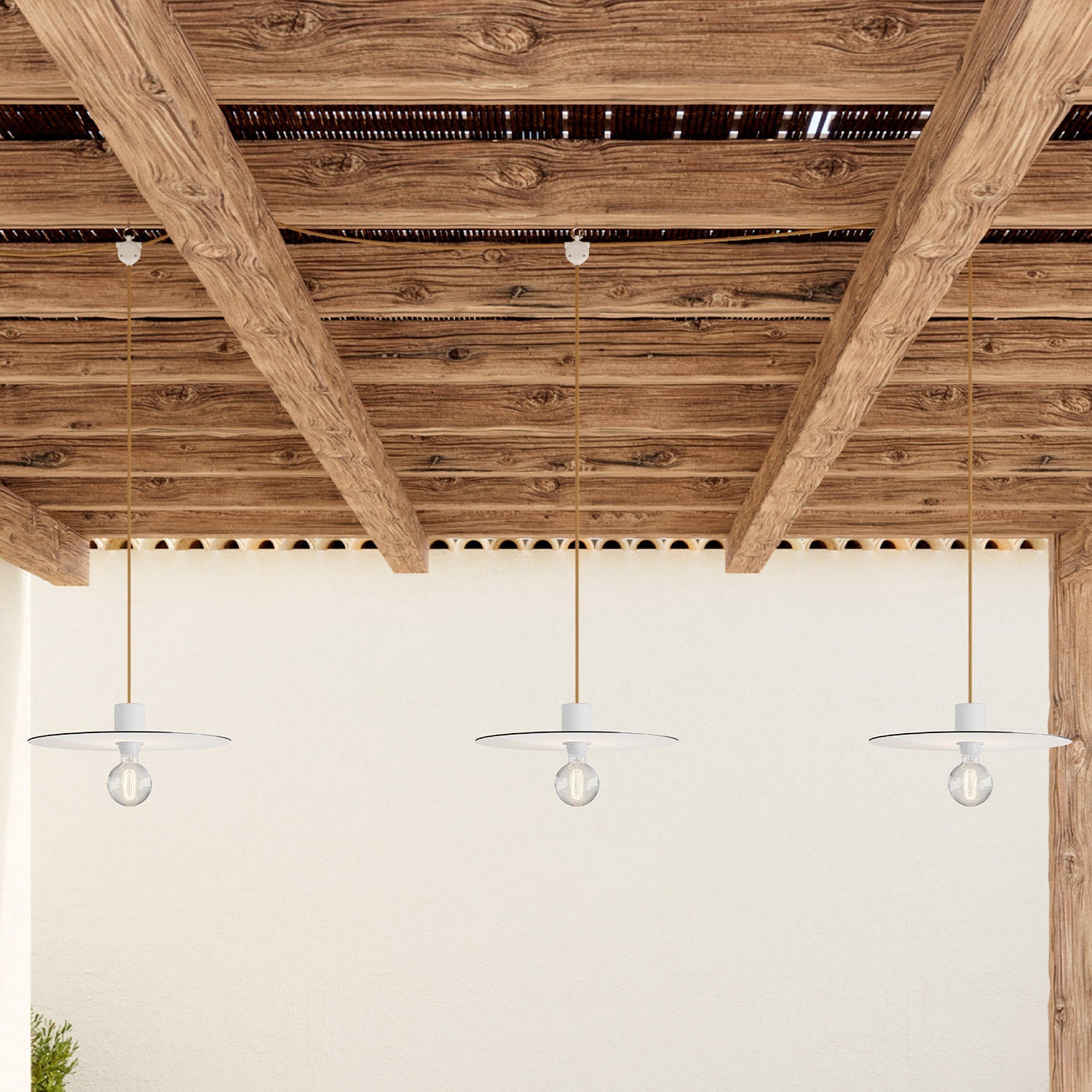 E-Snake Modulair Lampada da esterno IP65 a 3 luci con rosone e paralumi - Bianco