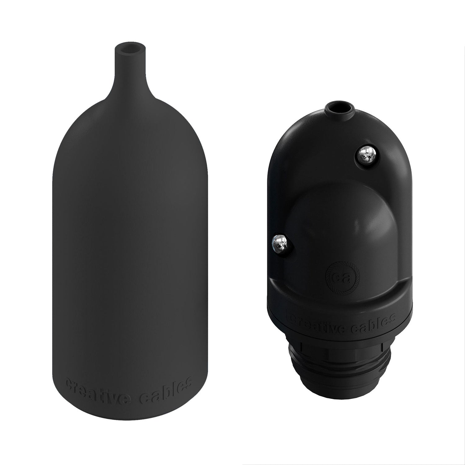 EIVA PASTEL Kit Portalampada IP65 per Esterno in Silicone E27 - Sistema Modulair - Nero