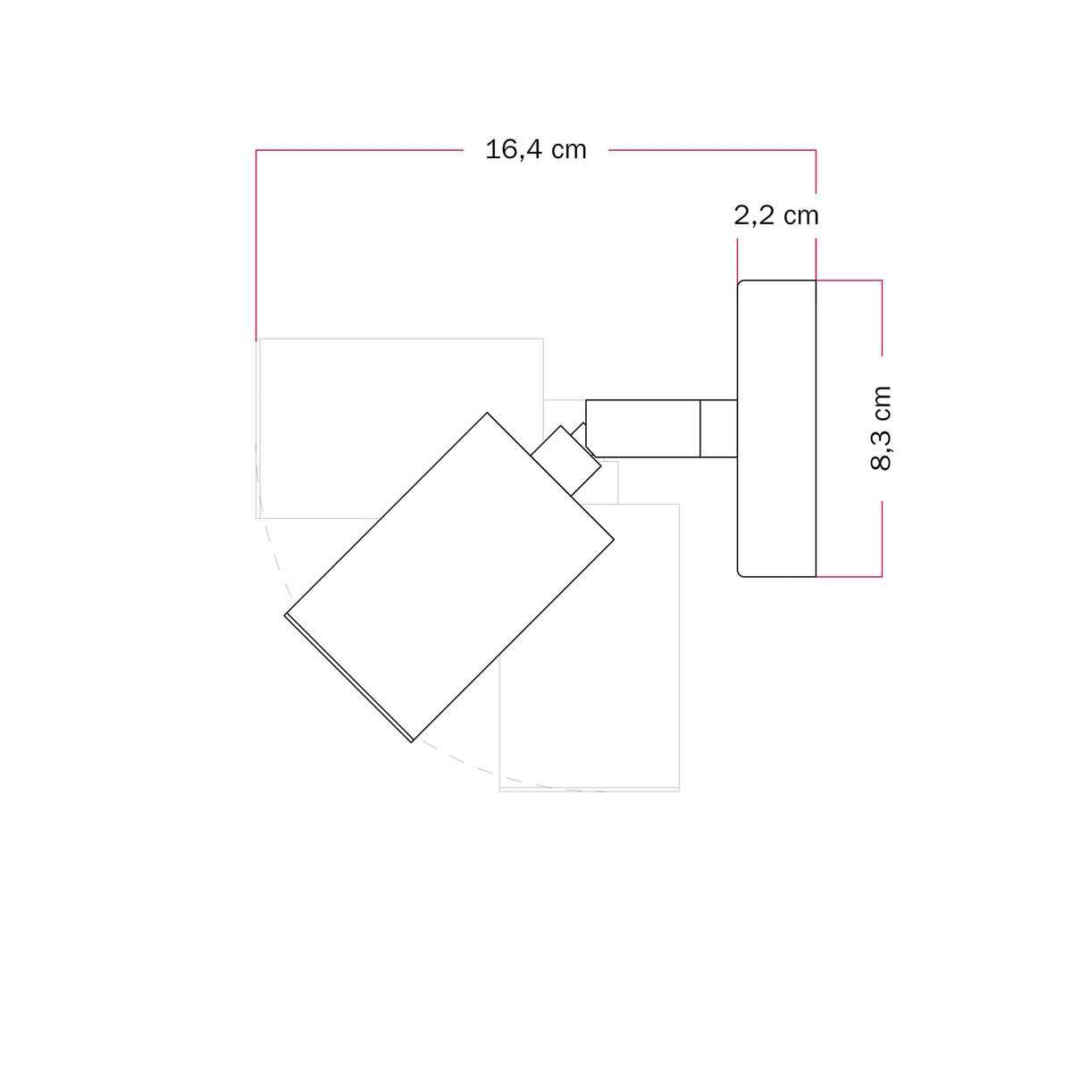Faretto GU10 orientabile da parete o soffitto Bispot - Bianco opaco Si Si