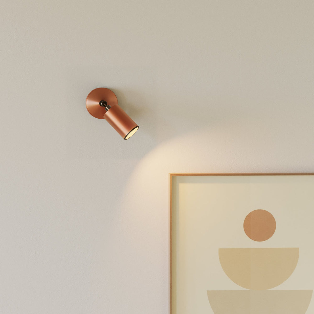 Faretto GU10 orientabile da parete o soffitto Bispot - Rame satinato / Nero - Creative Cables