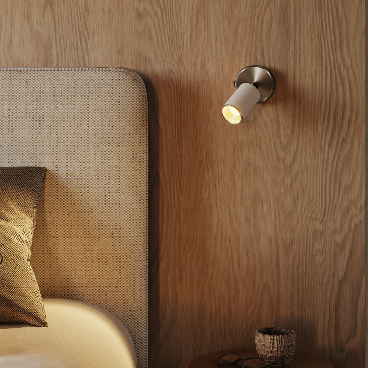 Faretto GU10 Spotlight LED Bispot - Bianco opaco / Titanio satinato