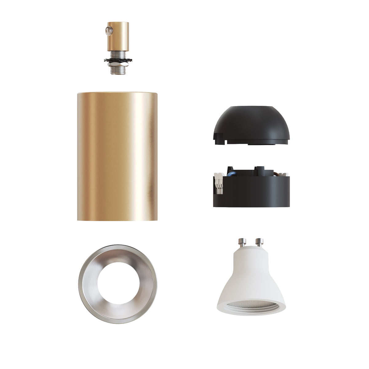 Faretto GU10 Spotlight LED Bispot - Bronzo satinato / Titanio satinato - Creative Cables