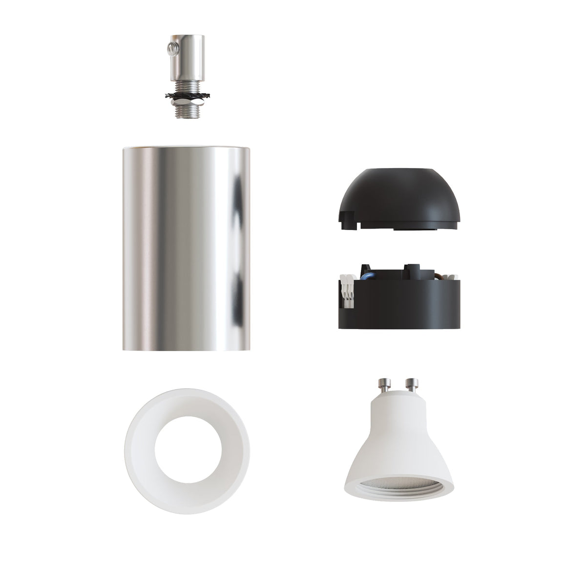 Faretto GU10 Spotlight LED Bispot - Cromo / Bianco opaco - Creative Cables