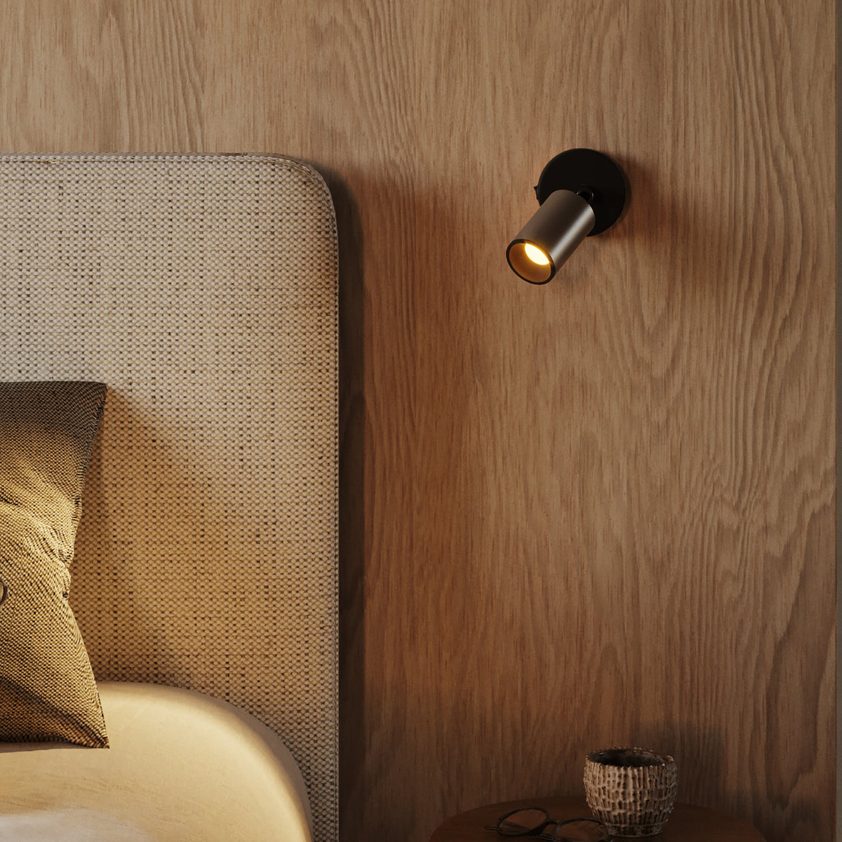 Faretto GU10 Spotlight LED Bispot - Titanio satinato / Nero