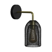 Fermaluce Metal con paralume Ghostbell, lampada a muro in metallo con estensione curva - Ottone
