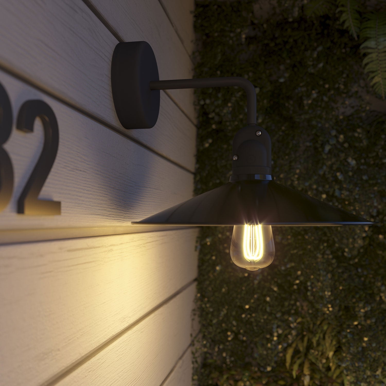 Fermaluce per paralume Modulair con estensione a L, rosone e portalampada IP65 waterproof - Grafite