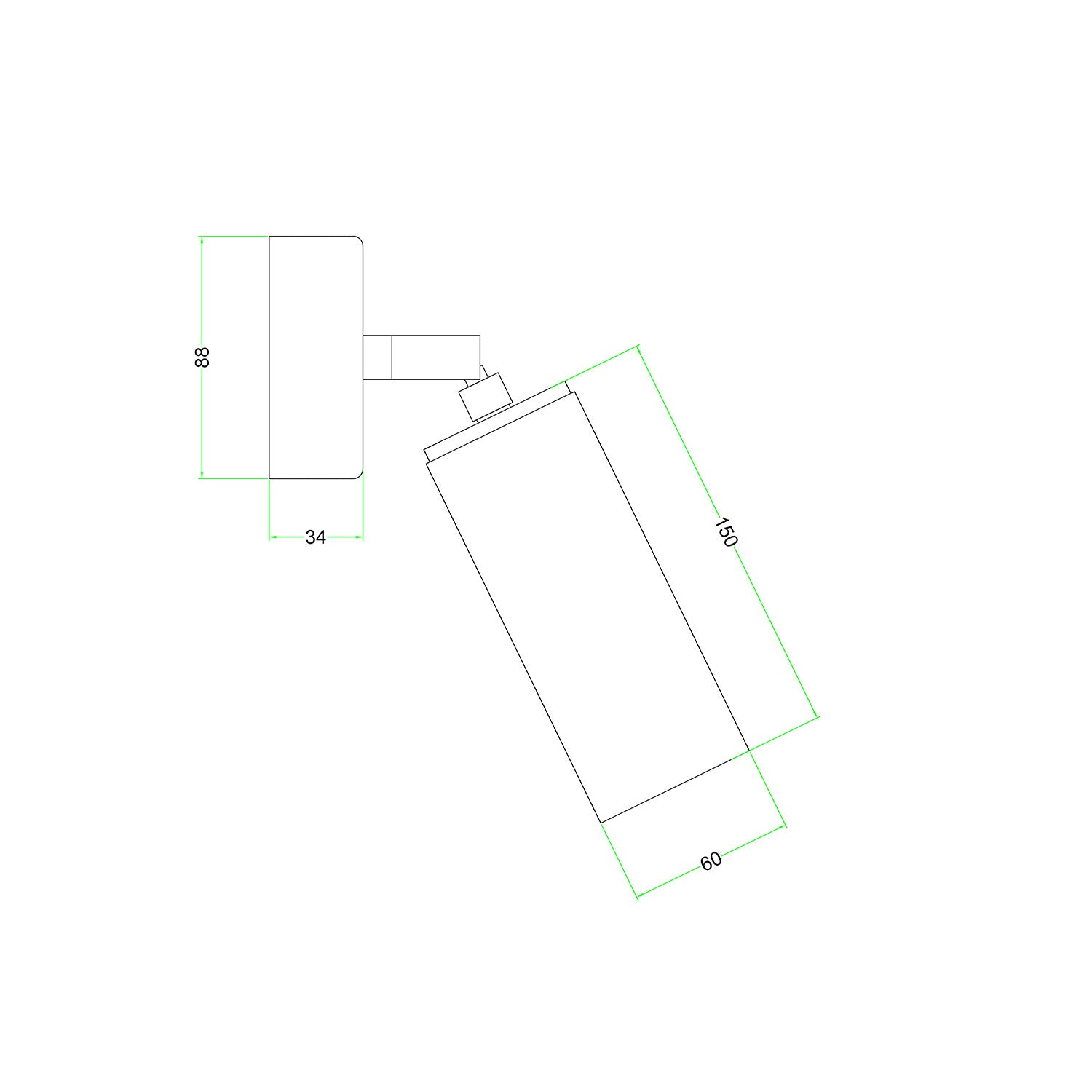 Fermaluce Wood con faretto orientabile in legno e paralume Tub-E14 - Neutro