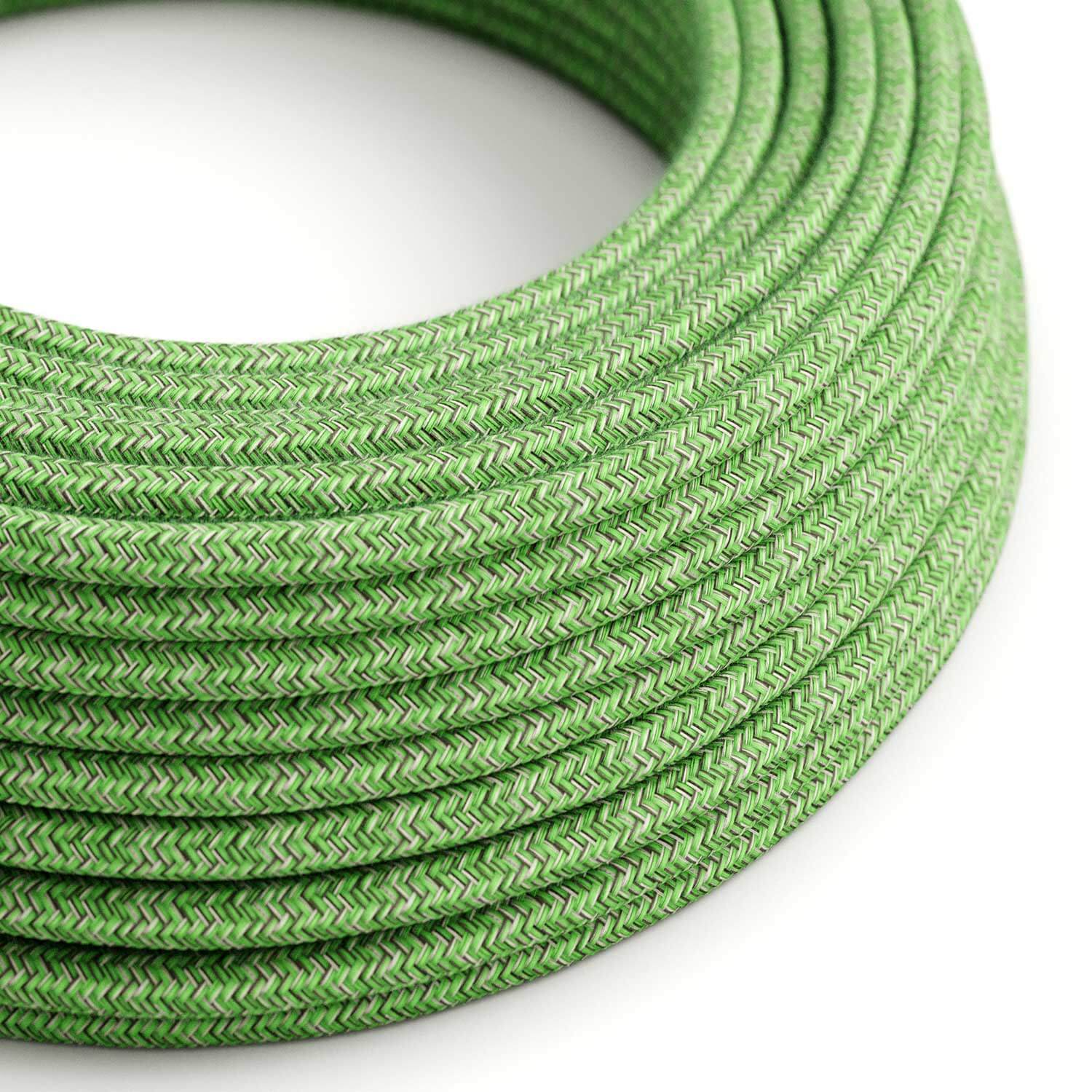 Filo elettrico ricoperto in cotone Verde Bronte - L'Originale Creative Cables, ideale per lampade colorate - RX08