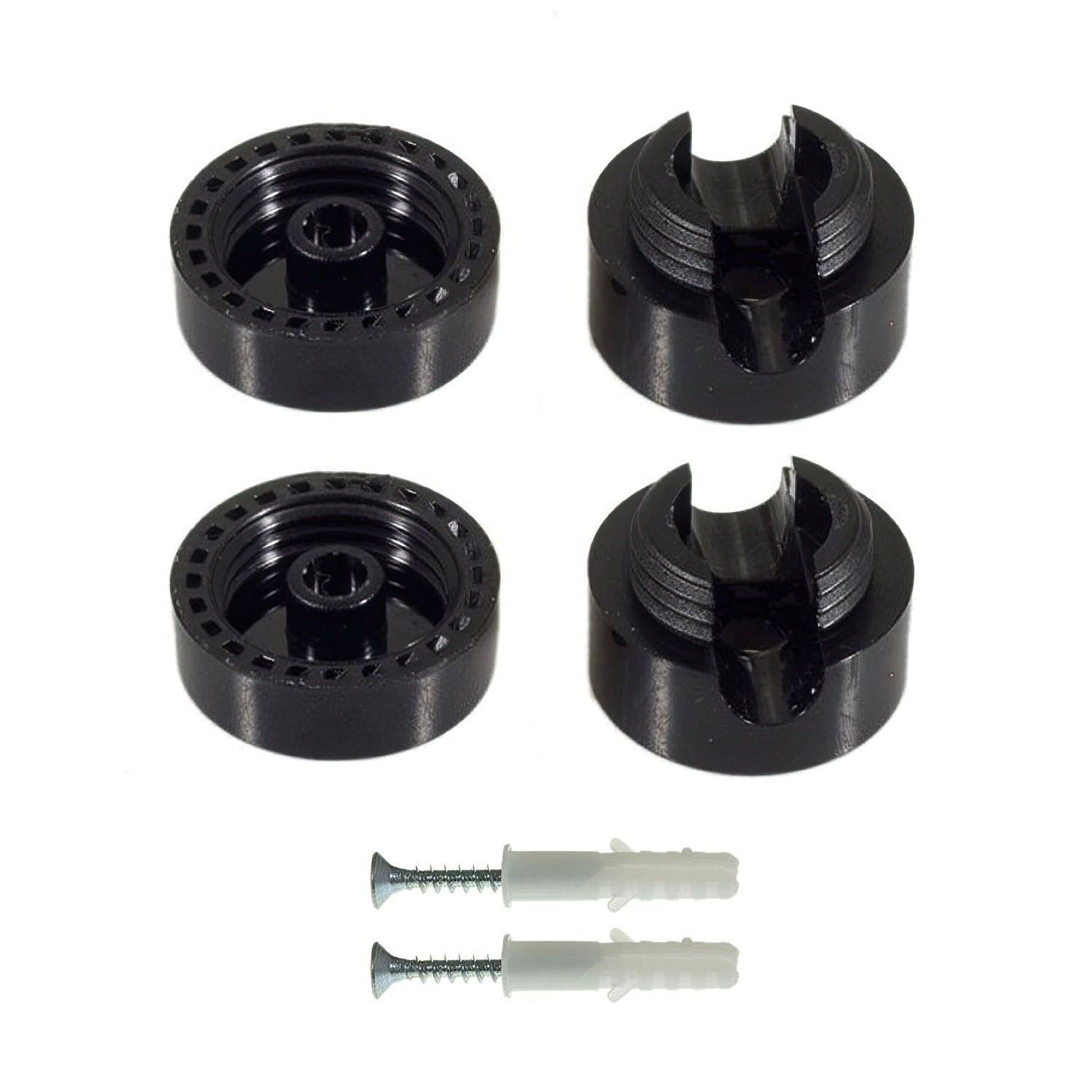 Fissaggio a parete passacavo universale per cavo tessile per illuminazione 2x0,75 e 3x0,75 - Nero