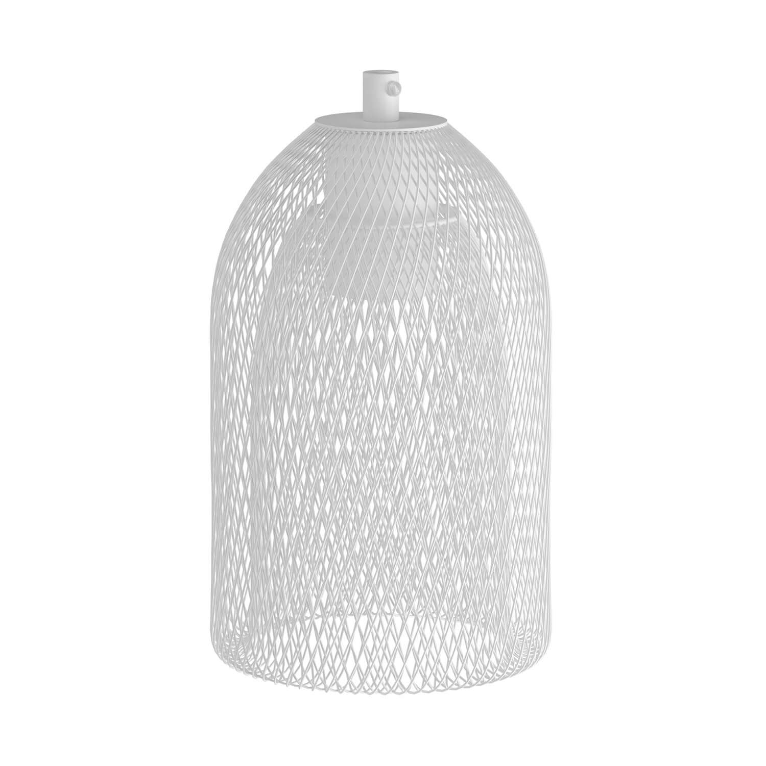 Gabbia paralume GhostBell in metallo con kit portalampada E27 - Bianco