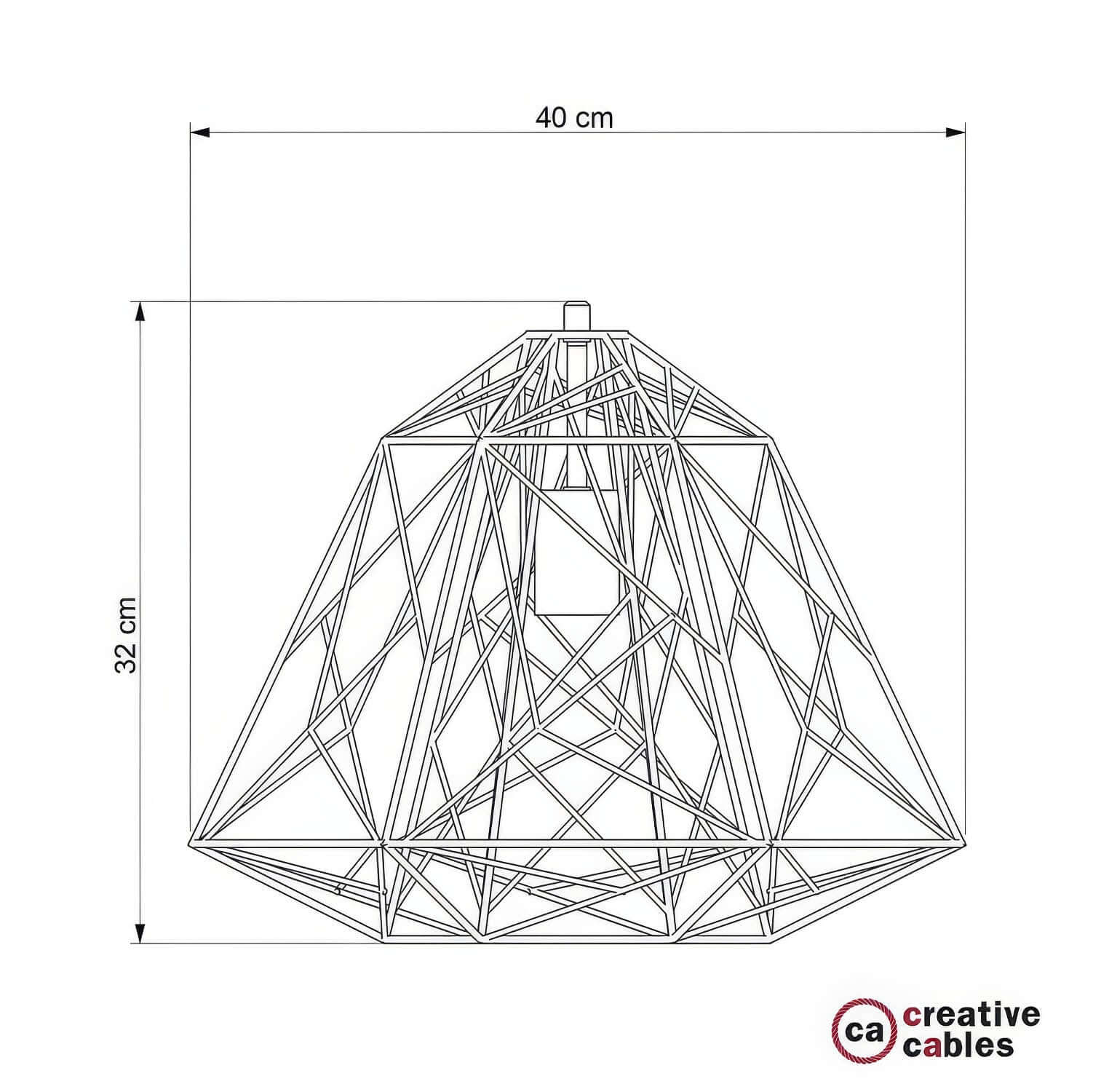 Gabbia XL paralume Apollo in metallo con portalampada E27 - Nero