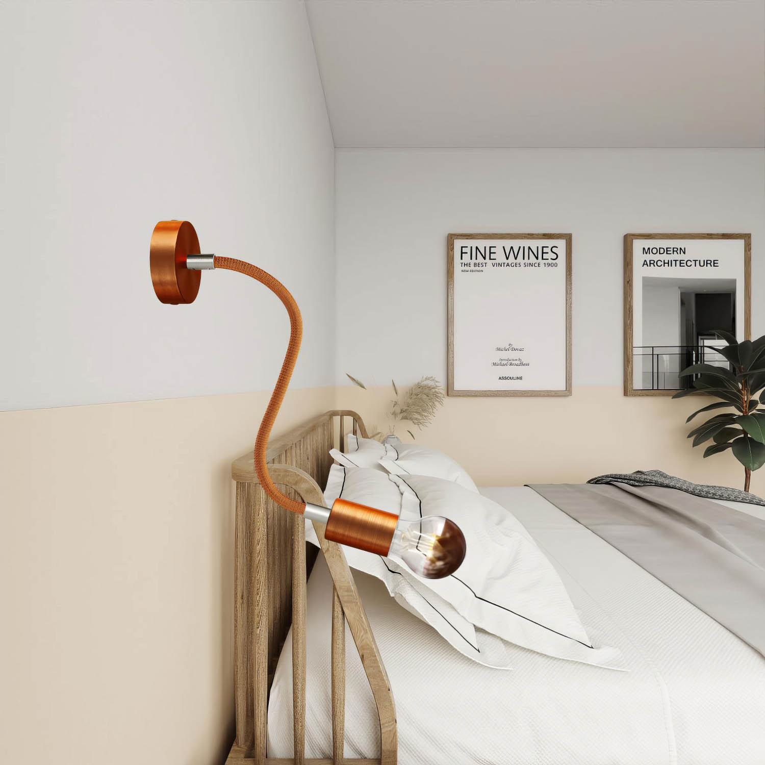 Kit Creative Flex tubo flessibile di estensione rivestito in tessuto RM74 Rame con terminali metallici Titanio satinato 30 cm