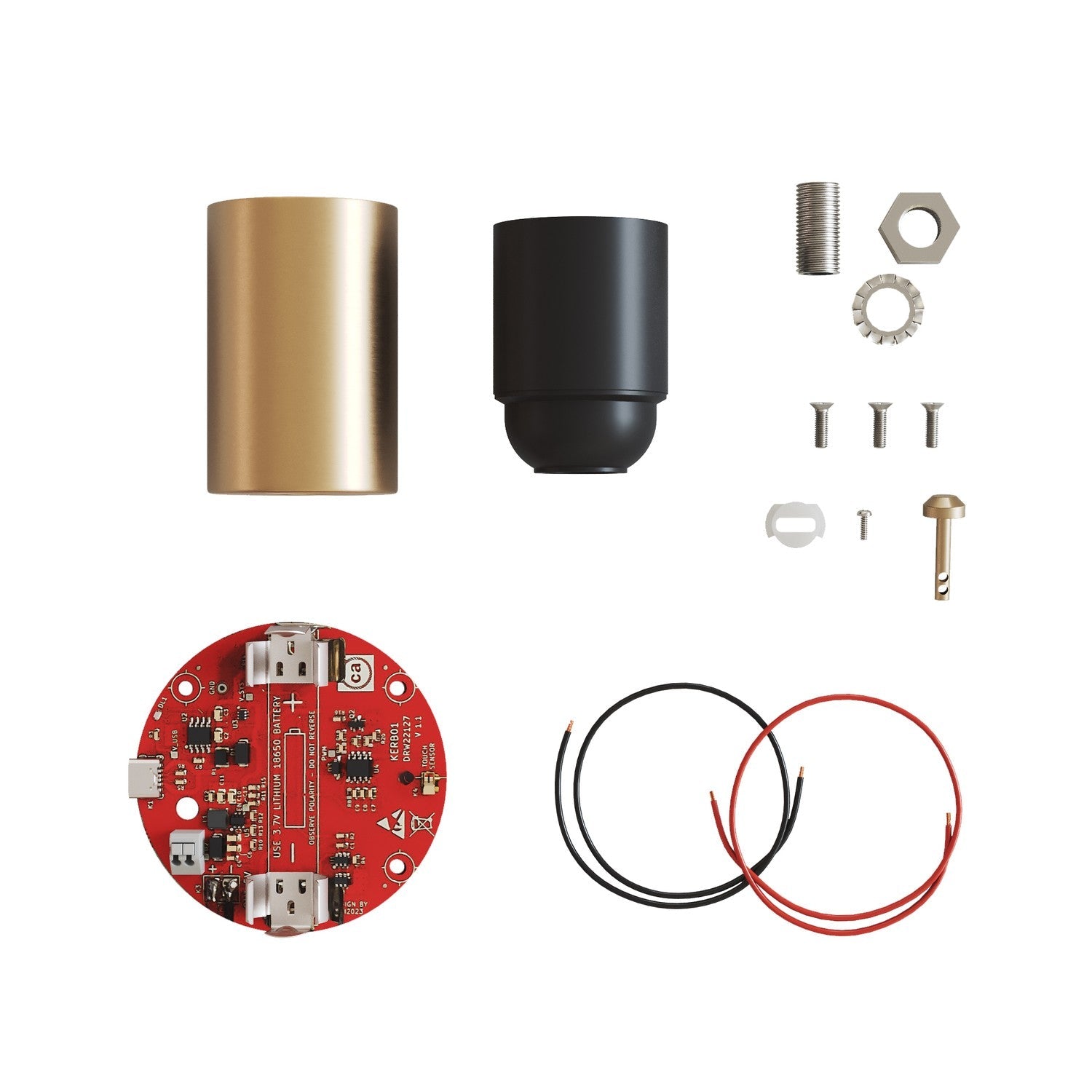 Kit elettronico per lampade a batteria 5V USB-C con portalampada E27 - Bronzo satinato