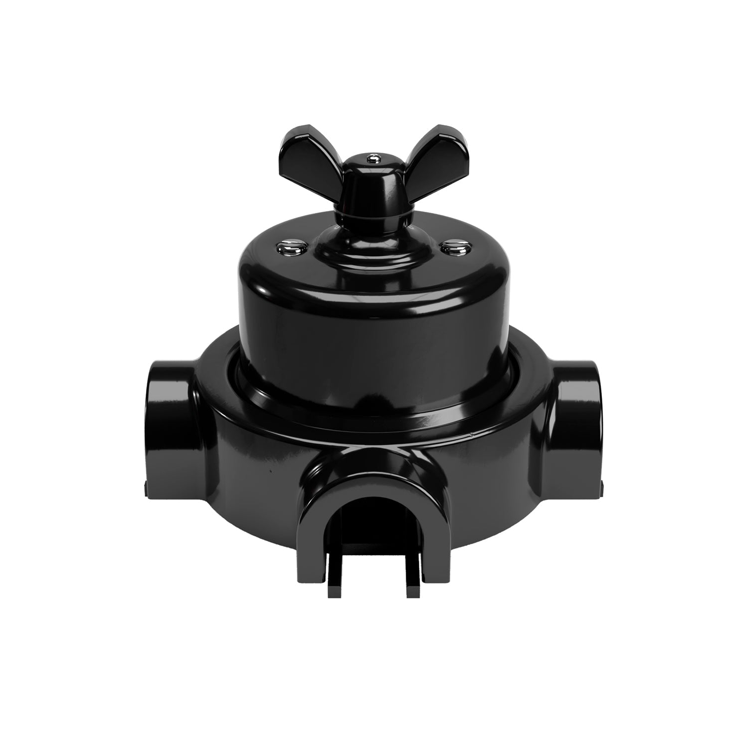 Kit interruttore/deviatore con dado a farfalla e base per Creative-Tubes in porcellana nera Nero 3