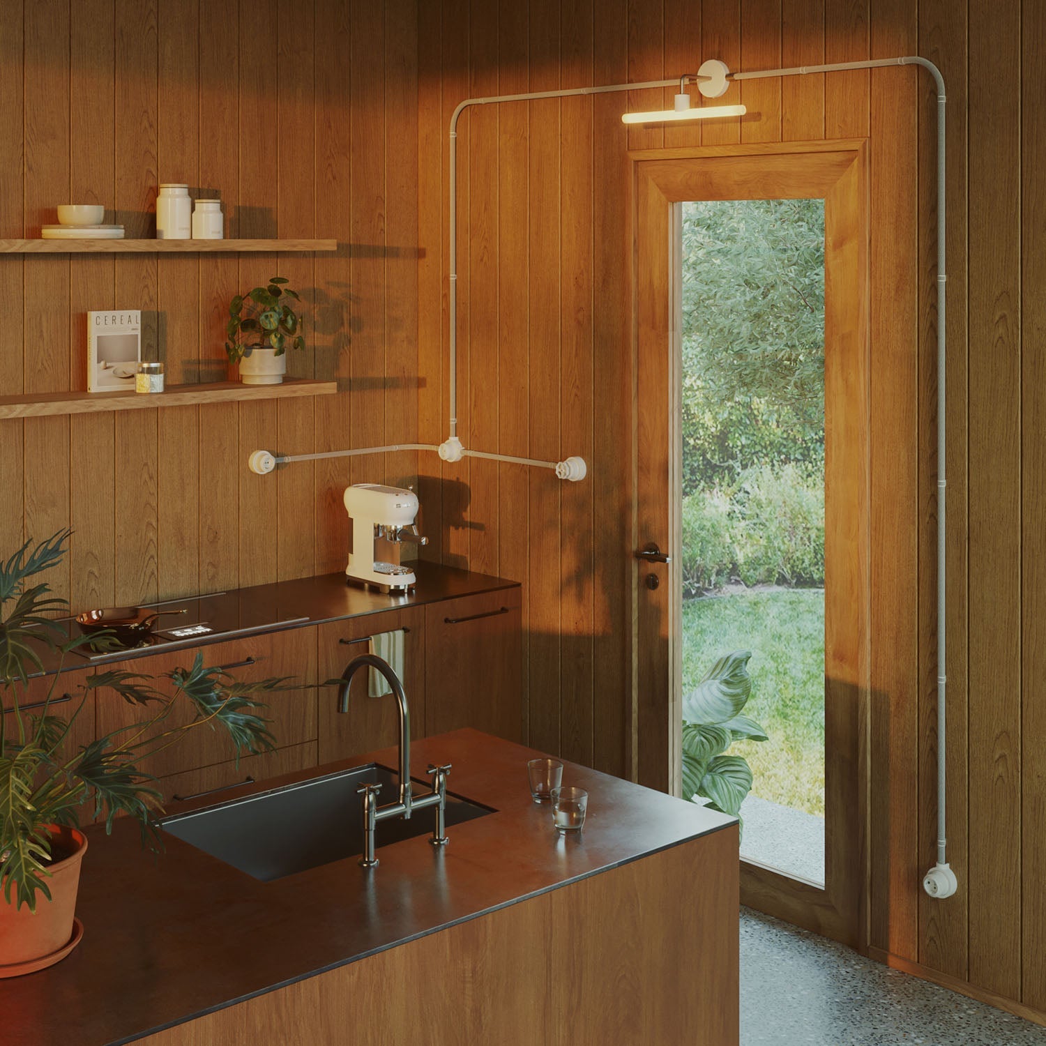 Kit interruttore/deviatore con manopola e base per Creative-Tubes in porcellana bianca Nero 1