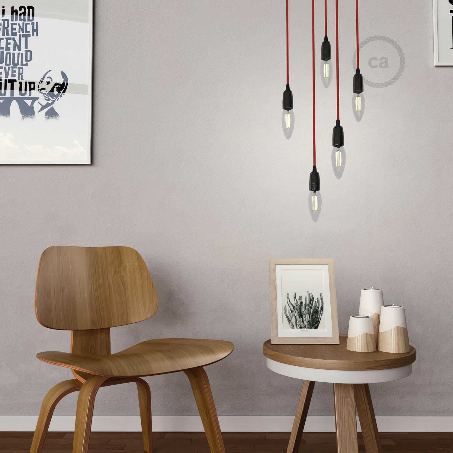 Kit portalampada E14 in porcellana - Nero