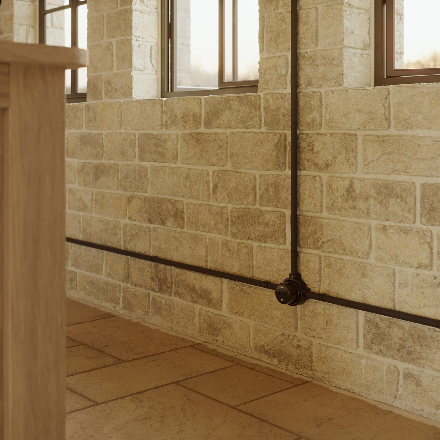 Kit presa bipasso italiana 10/16A da parete e base per Creative-Tubes in porcellana - Nero 3