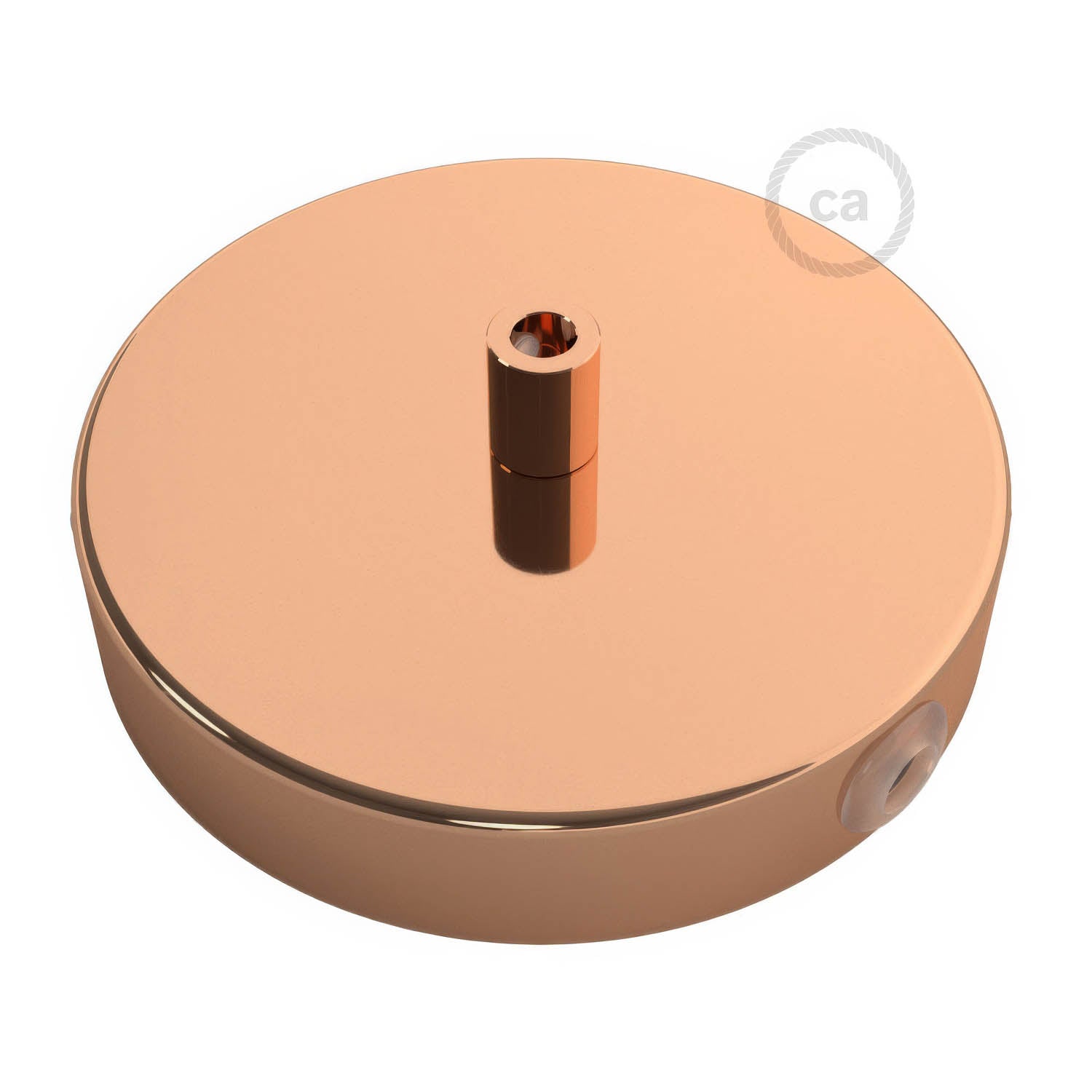 Kit rosone cilindrico in metallo a 1 foro centrale e 2 fori laterali - Rame Cilindrico