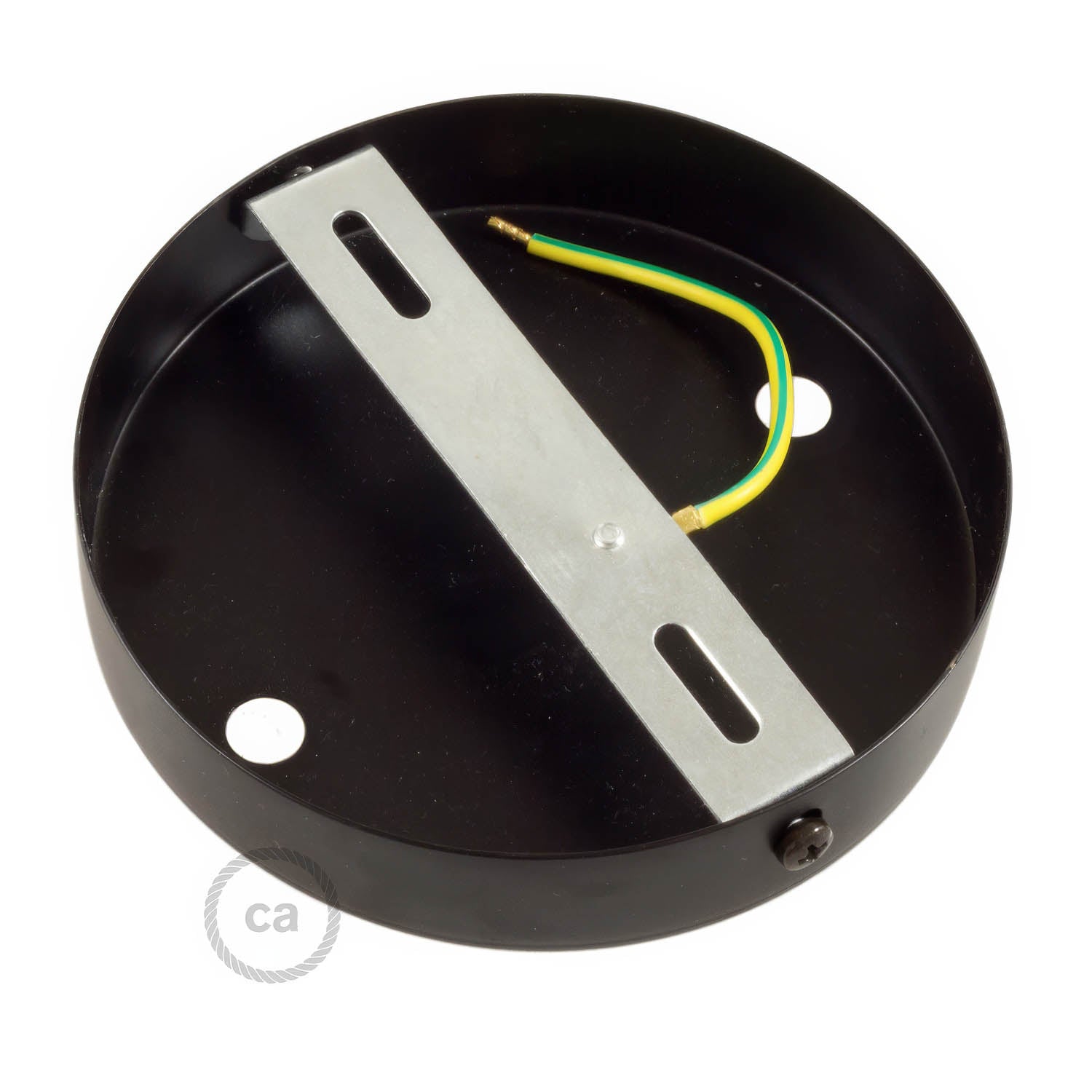 Kit rosone cilindrico in metallo a 2 fori - Nero Conico