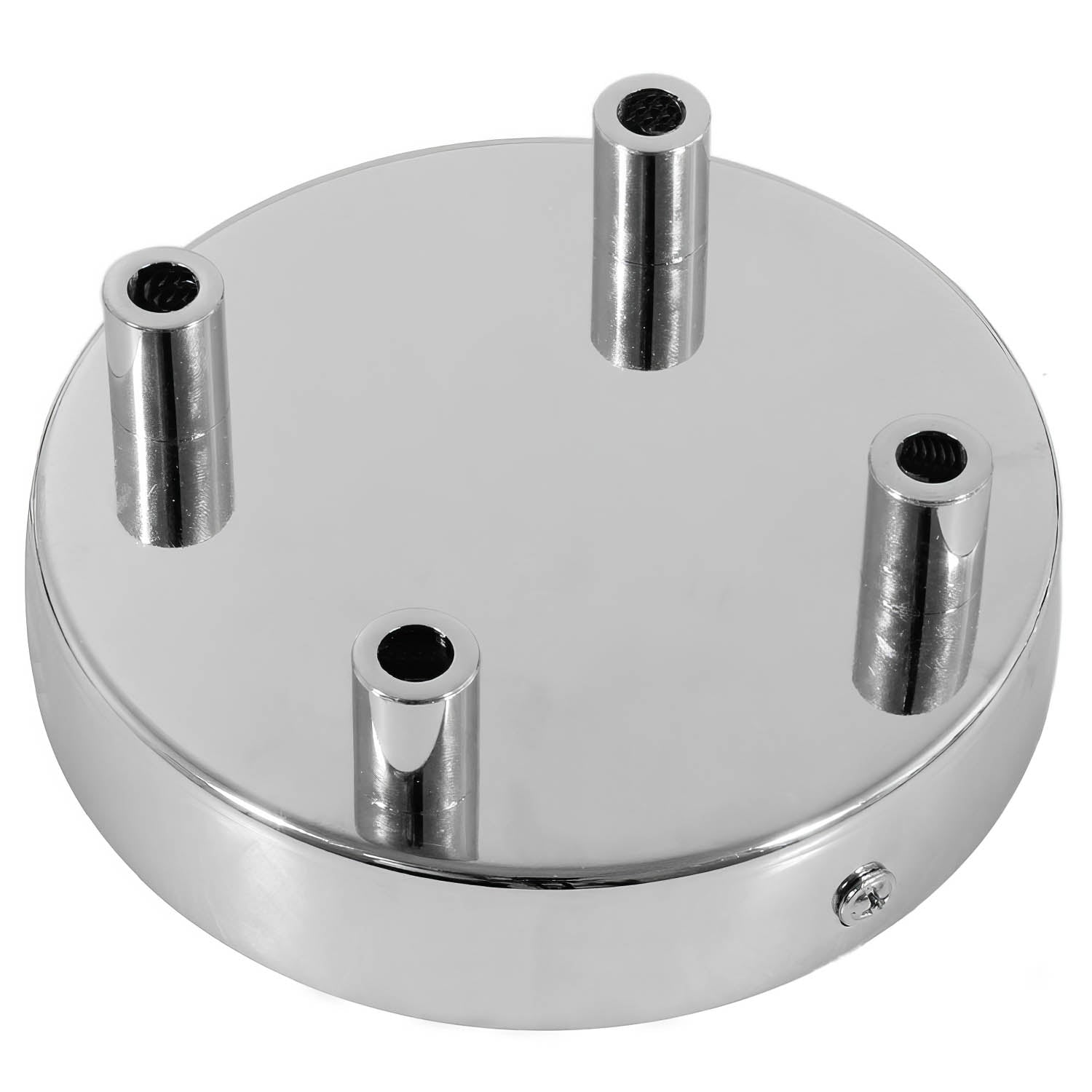 Kit rosone cilindrico in metallo a 4 fori - Cromo Cilindrico