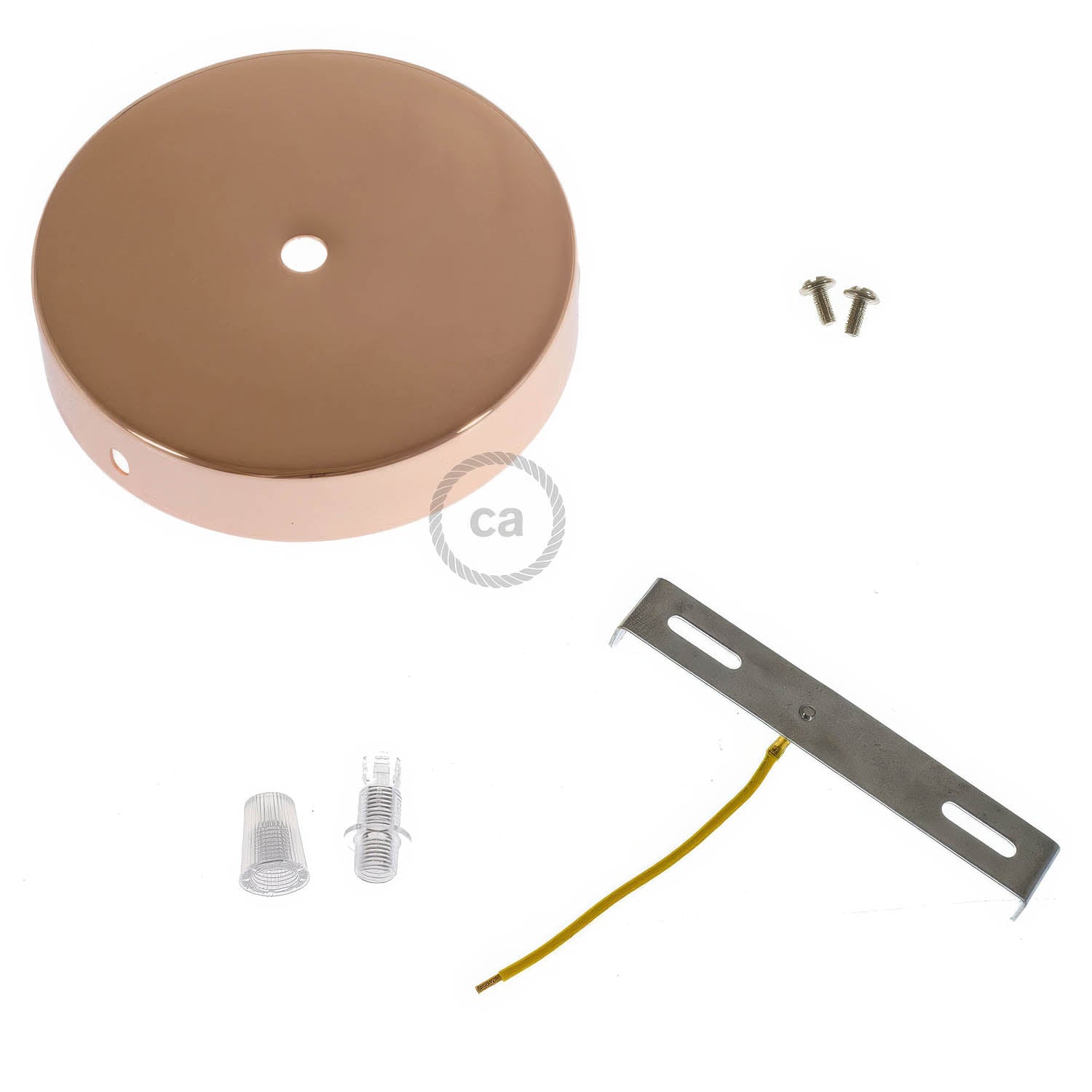 Kit rosone cilindrico in metallo - Rame Conico