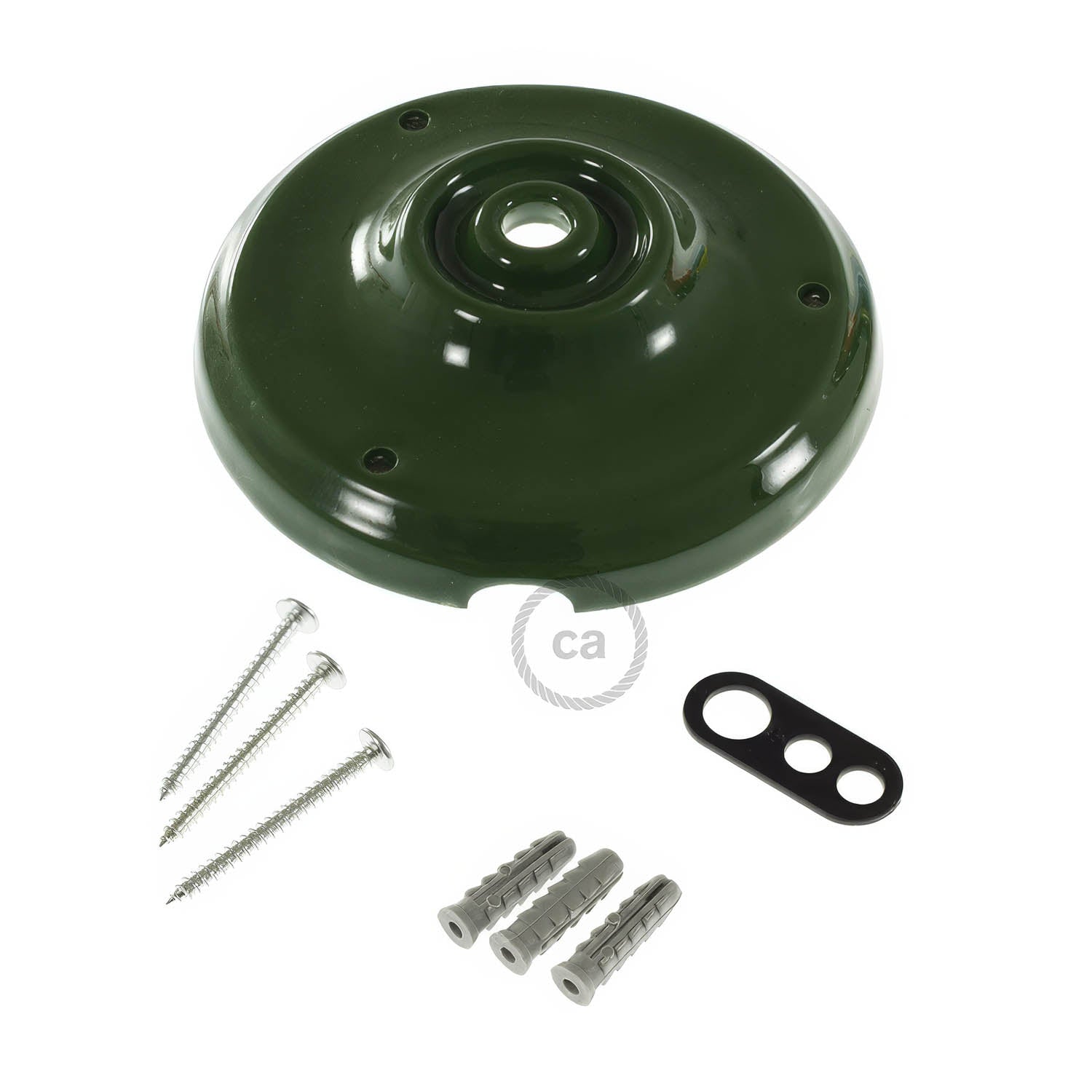 Kit rosone in porcellana - Verde