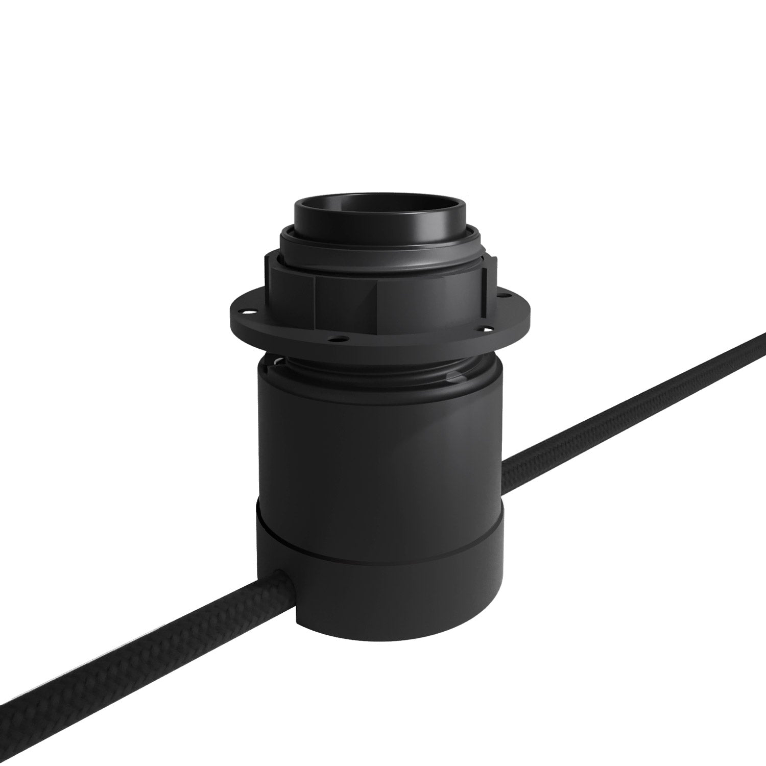 Kit Spostaluce con portalampada E27 per paralume - Nero