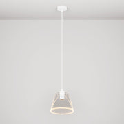 Lampada a sospensione con lampadina Ghost a cono trasparente - Bianco