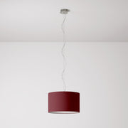 Lampada a sospensione con paralume in tessuto Cilindro Small - Made in Italy - Arenal Bordeaux No