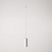 Lampada a sospensione con paralume Tub-E14 per binari - Bianco