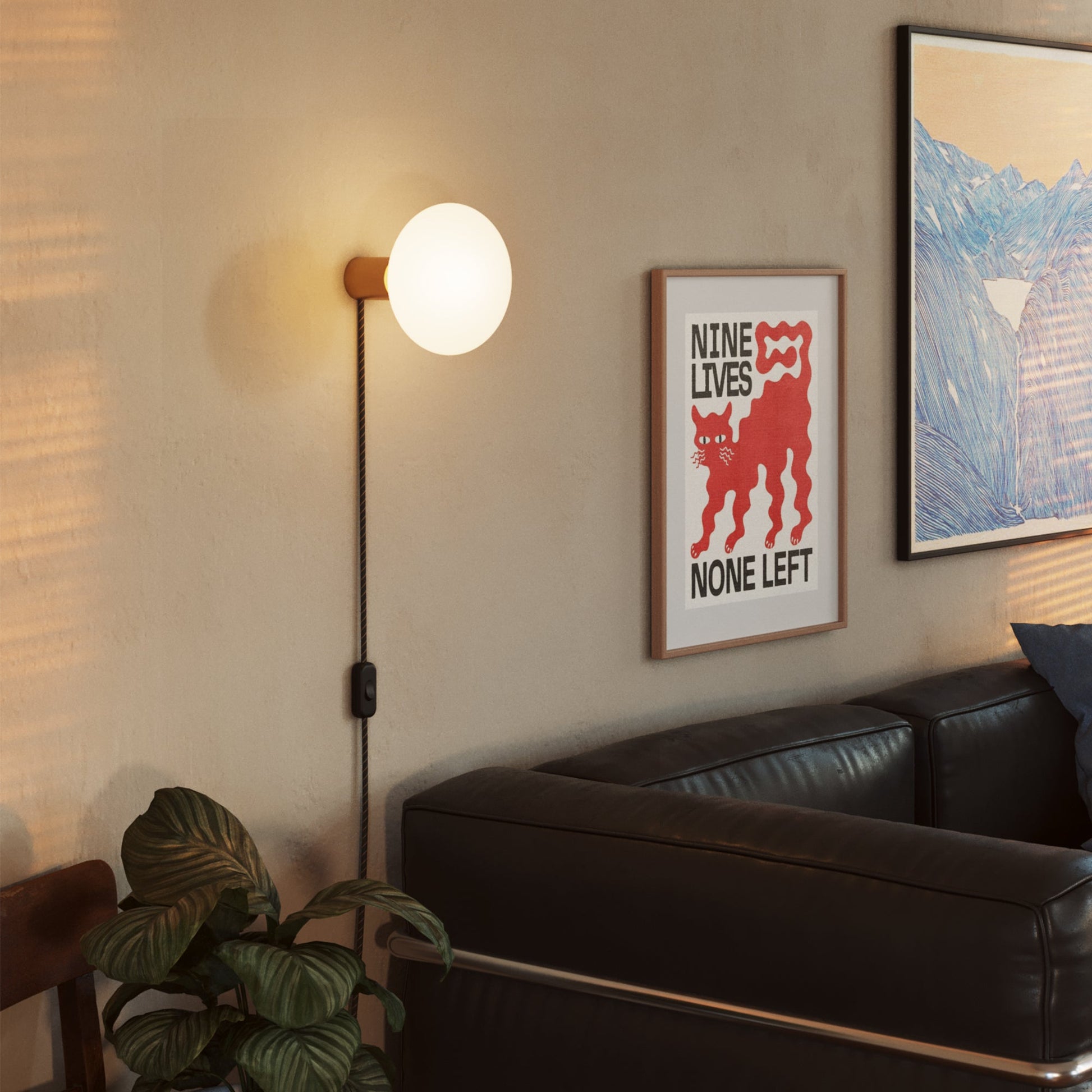 Lampada con spina con finitura metallica e lampadina LED Ellipse effetto porcellana - Bronzo satinato