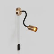 Lampada con spina e braccio snodabile, faretto Spotlight GU10 Bispot - Bronzo satinato / Nero - Creative Cables