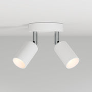 Lampada da parete o soffitto con 2 faretti GU10 Bispot orientabili - Bianco opaco - Creative Cables